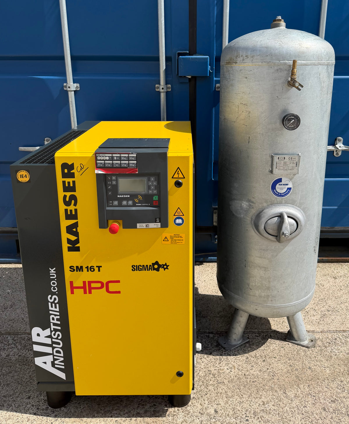 HPC / Kaeser SM16T Rotary Screw Compressor + Receiver + Dryer + Filter 57Cfm!