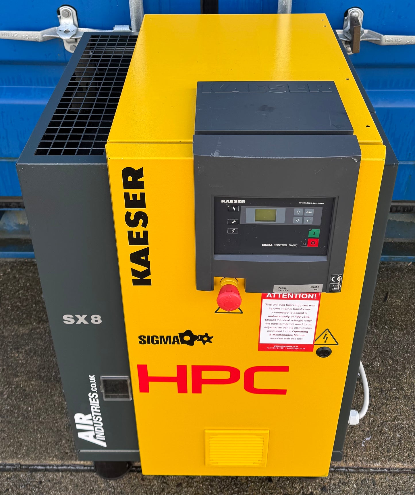 HPC / Kaeser SX8 Rotary Screw Compressor (5.5Kw, 28CFM, 8Bar, 116psi)