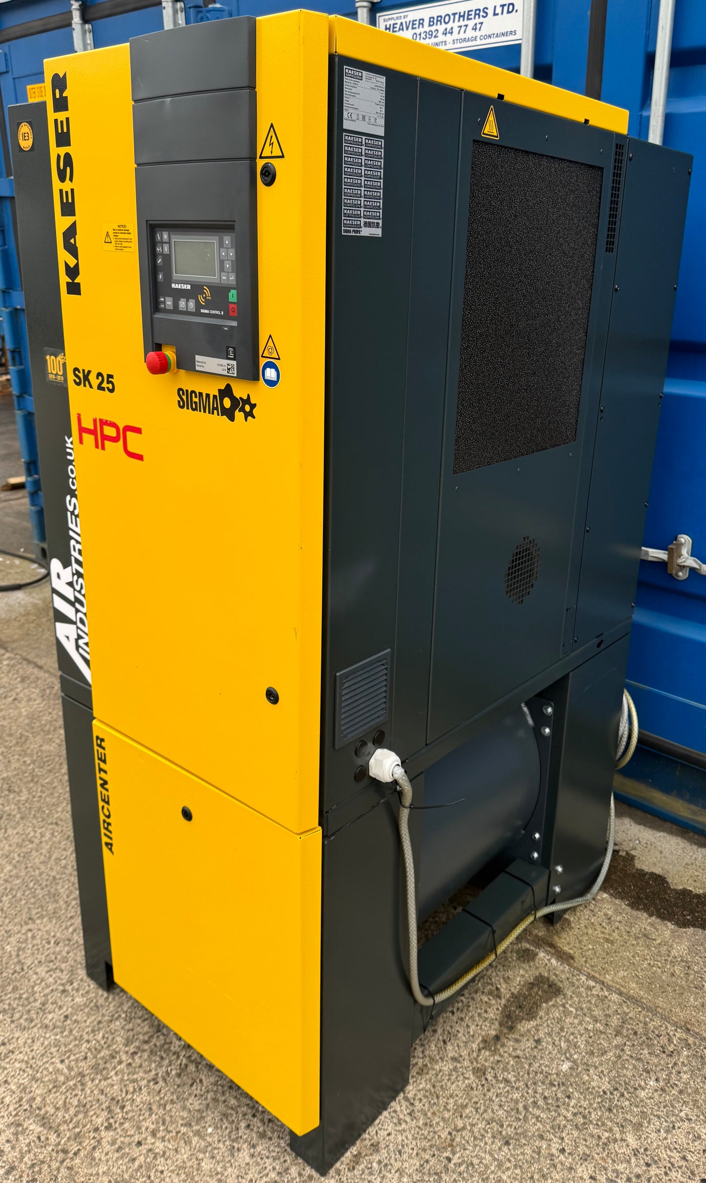 HPC / Kaeser Aircenter 25 Rotary Screw Compressor + Dryer 15Kw, 20Hp, 88.28cfm