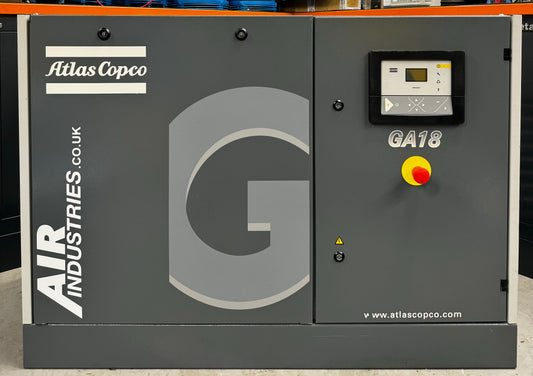 Atlas Copco GA18 Rotary Screw Compressor, 18.5Kw, 111Cfm!