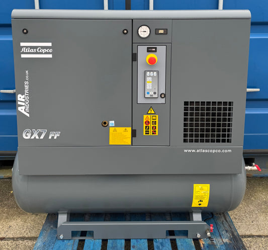 Atlas Copco GX7FF Receiver Mounted Rotary Screw Compressor With Dryer!