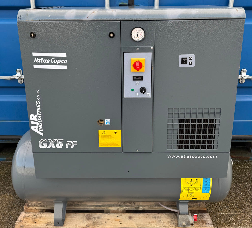 Atlas Copco GX5FF Receiver Mounted Rotary Screw Compressor With Dryer ...