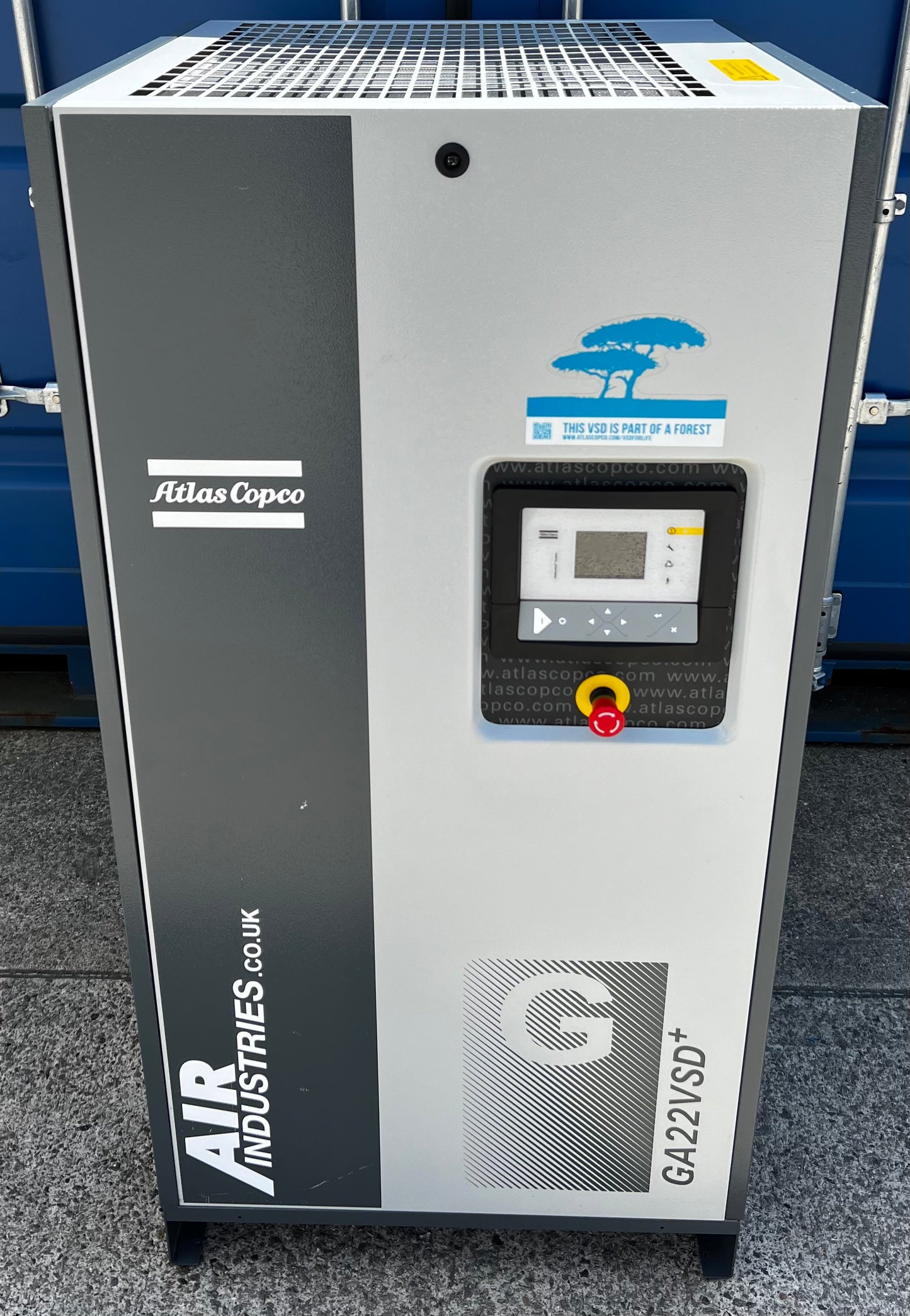 Atlas Copco GA22VSD+ Variable Speed Drive Rotary Screw Compressor, 22Kw, 159cfm!