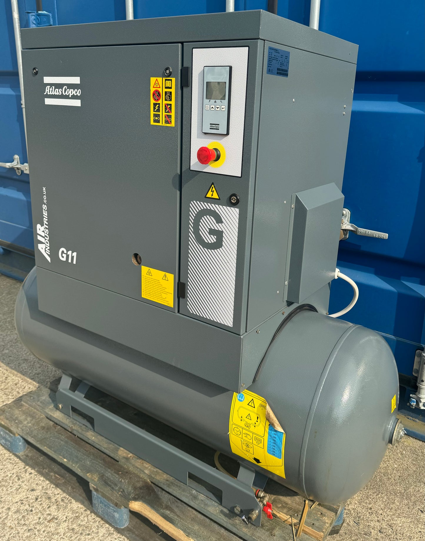 Atlas Copco G11 Receiver Mounted Rotary Screw Compressor (51CFM, 11Kw, 15HP)