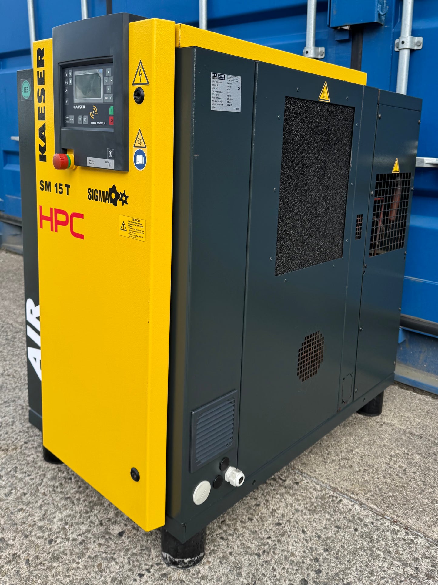 HPC / Kaeser SM15T Rotary Screw Compressor + Dryer! 9.0Kw, 53Cfm, 8Bar!