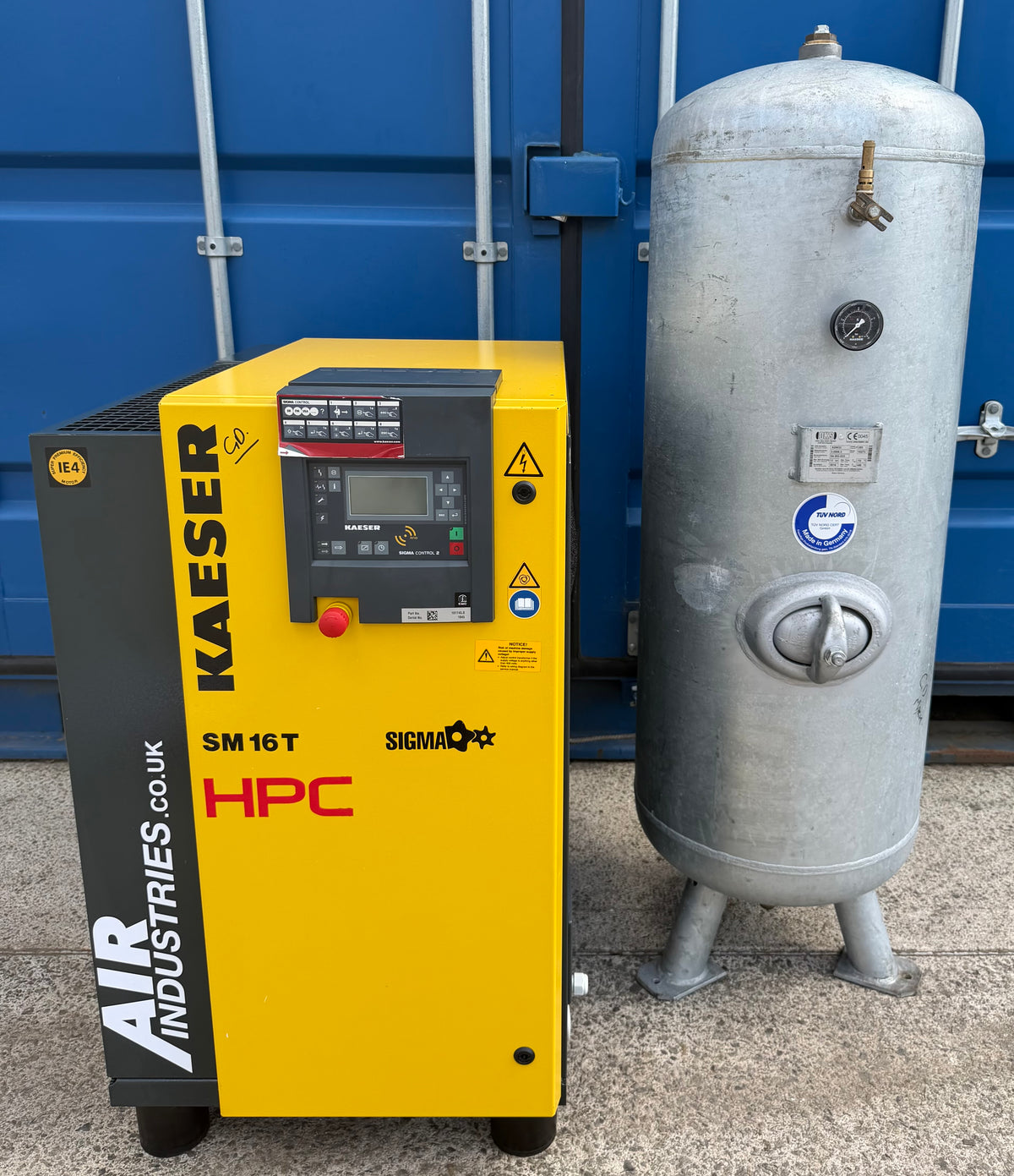 HPC / Kaeser SM16T Rotary Screw Compressor + Receiver + Dryer + Filter 57Cfm!