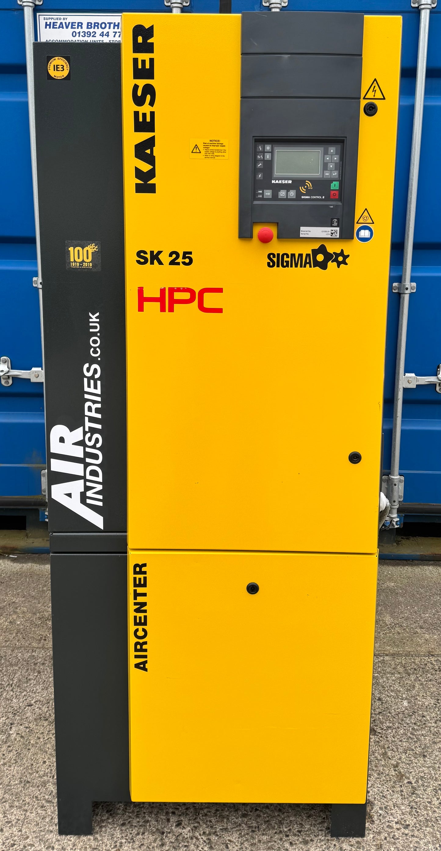 HPC / Kaeser Aircenter 25 Rotary Screw Compressor + Dryer 15Kw, 20Hp, 88.28cfm