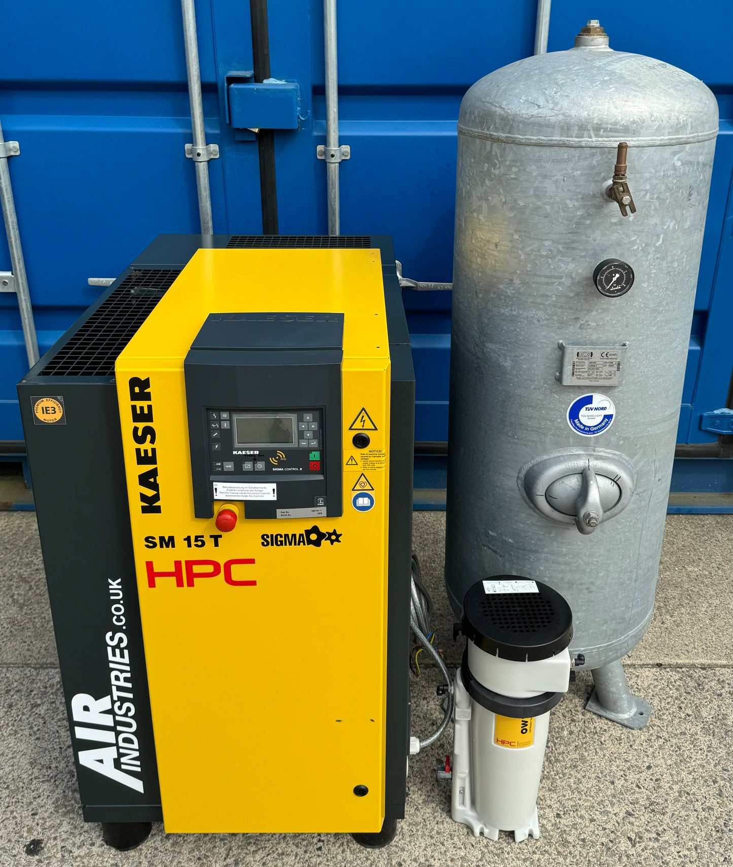 Kaeser / HPC SM15T Rotary Screw Compressor Package + Dryer + Receiver (44CFM)