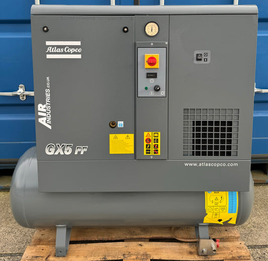 Atlas Copco GX5FF Receiver Mounted Rotary Screw Compressor With Dryer!