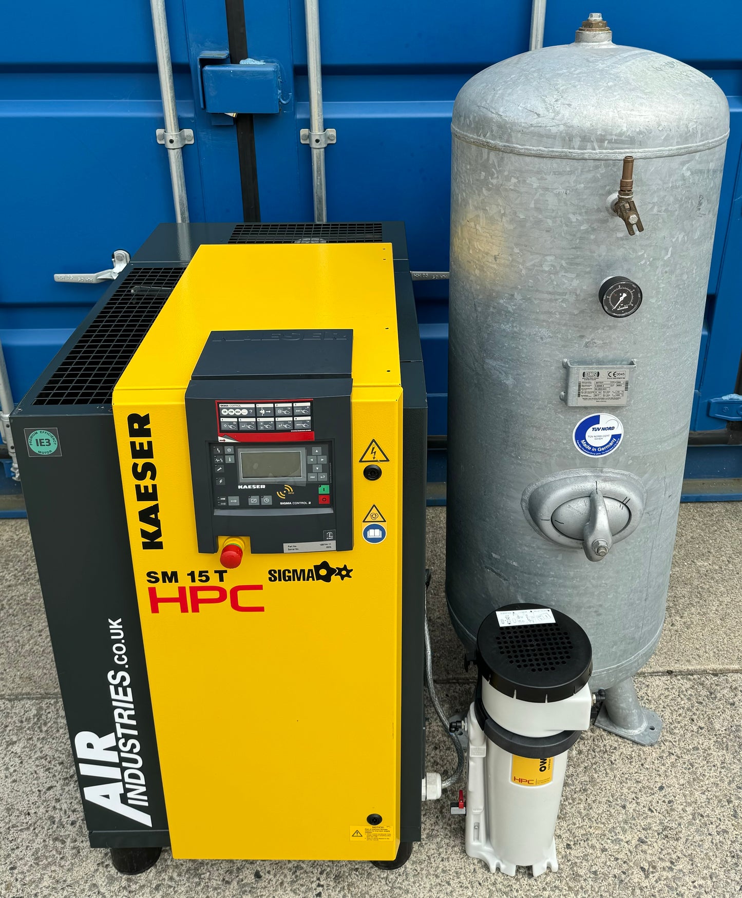 Kaeser / HPC SM15T Rotary Screw Compressor Package + Dryer + Receiver (44CFM)