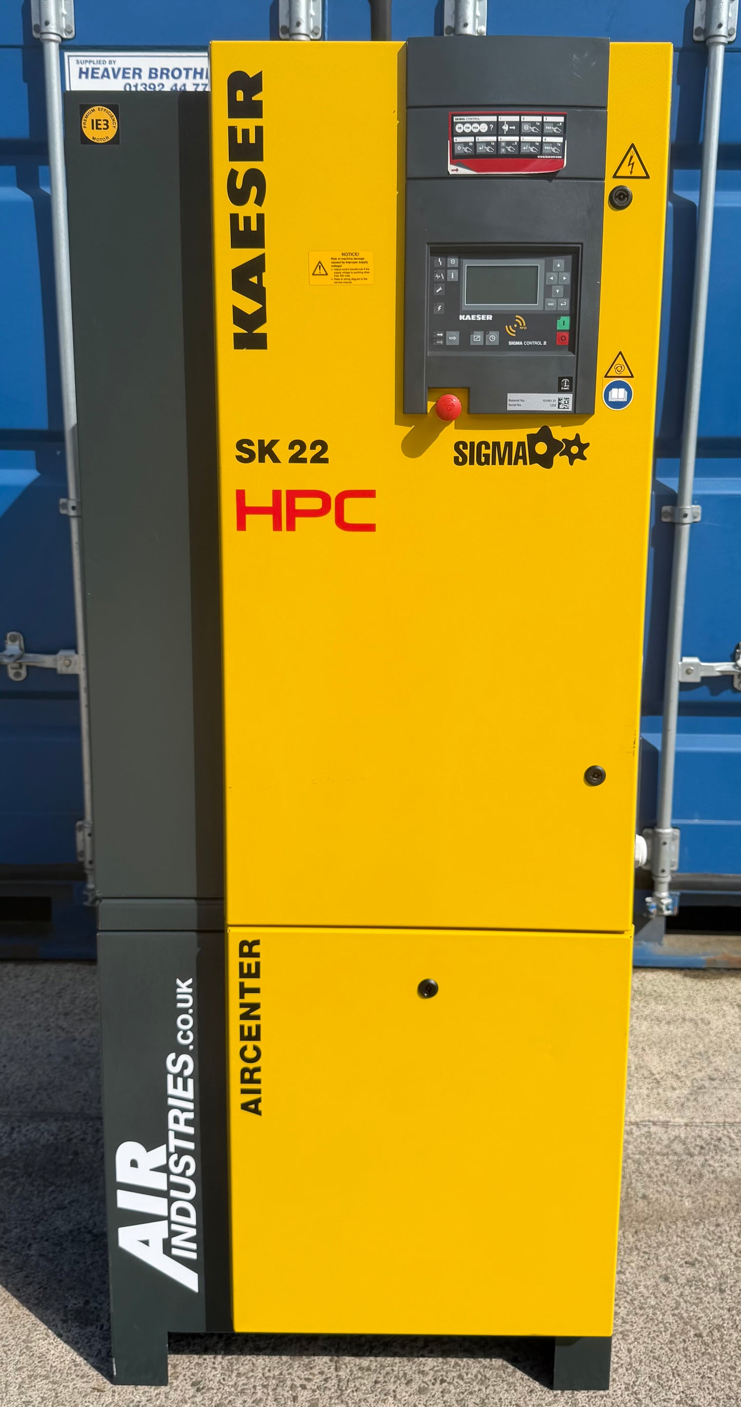 HPC / Kaeser Aircenter 22 Rotary Screw Compressor + Dryer 11Kw, 15Hp, 70cfm