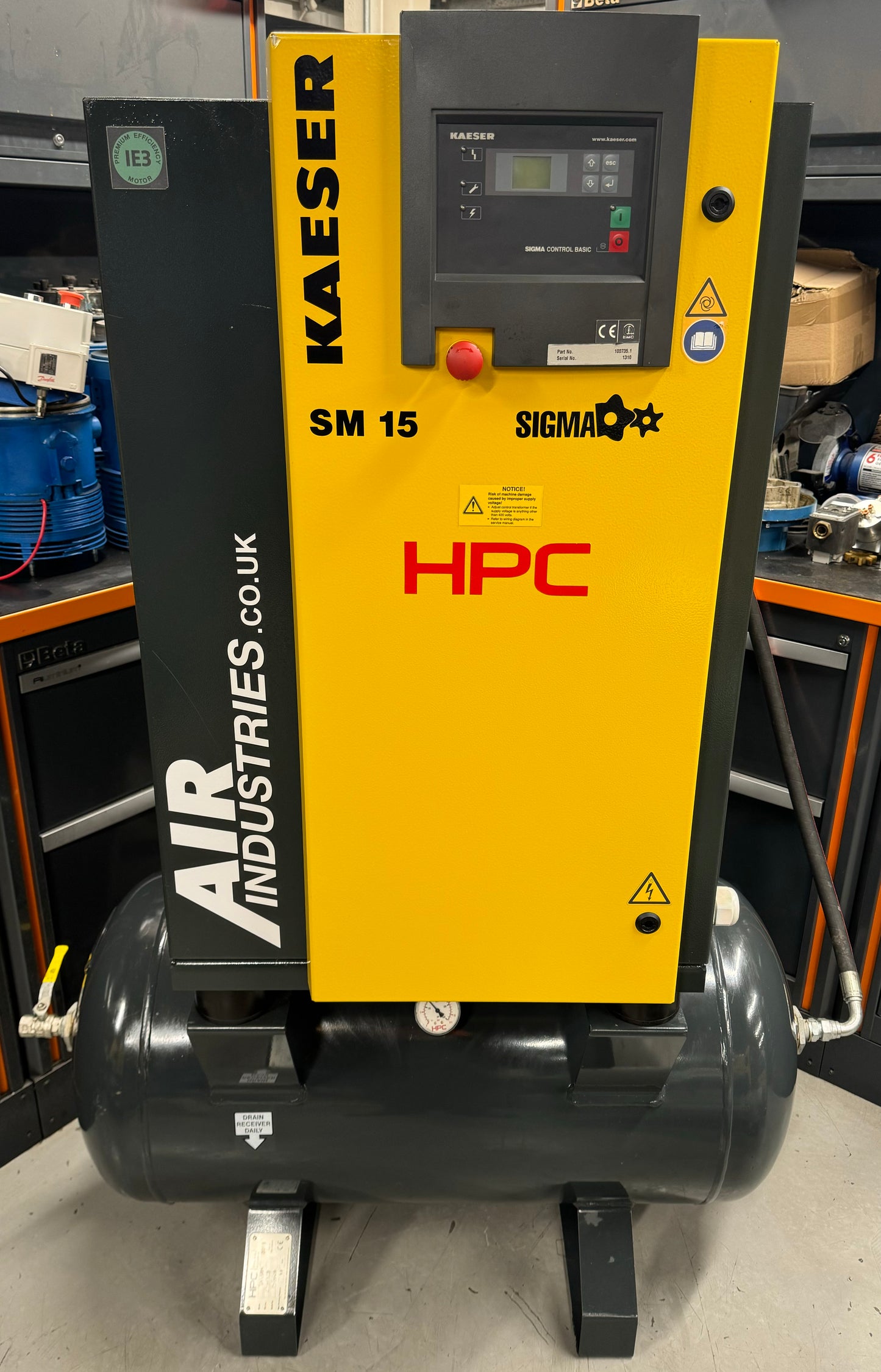 Kaeser / HPC SM15 Receiver Mounted Rotary Screw Compressor (44CFM)