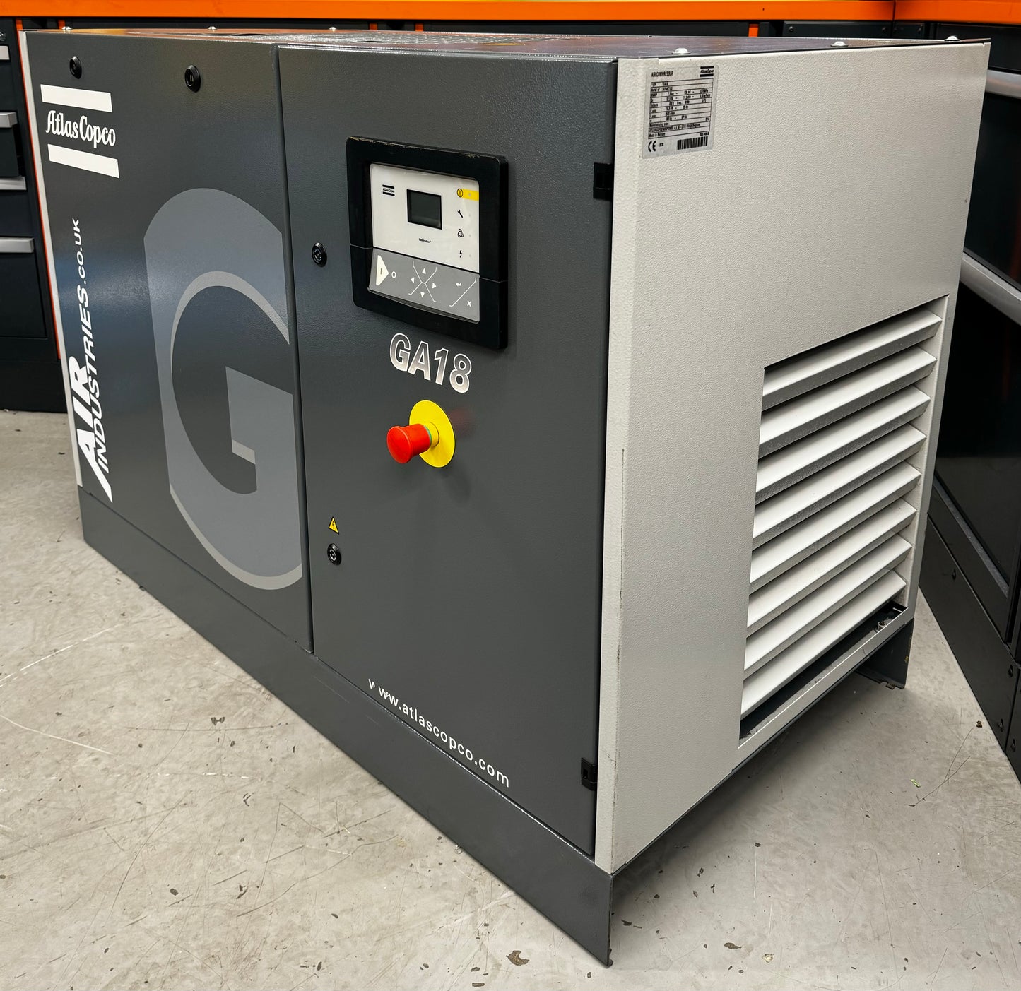 Atlas Copco GA18 Rotary Screw Compressor, 18.5Kw, 111Cfm!