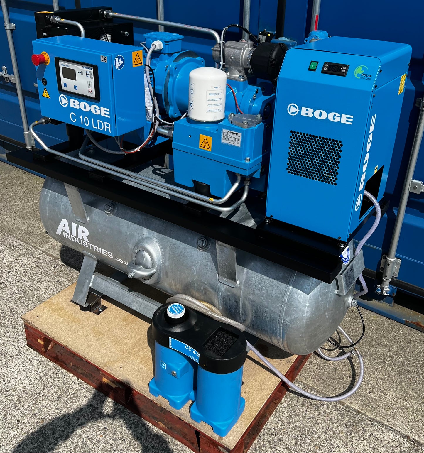 Boge C10LDR-350 Receiver Mounted Rotary Screw Compressor + Dryer + Filter (36Cfm, 7.5Kw)