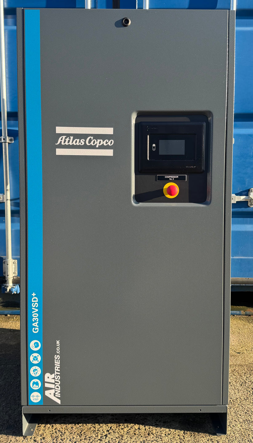 Atlas Copco GA30VSD+ Variable Speed Drive Rotary Screw Compressor, 30K ...