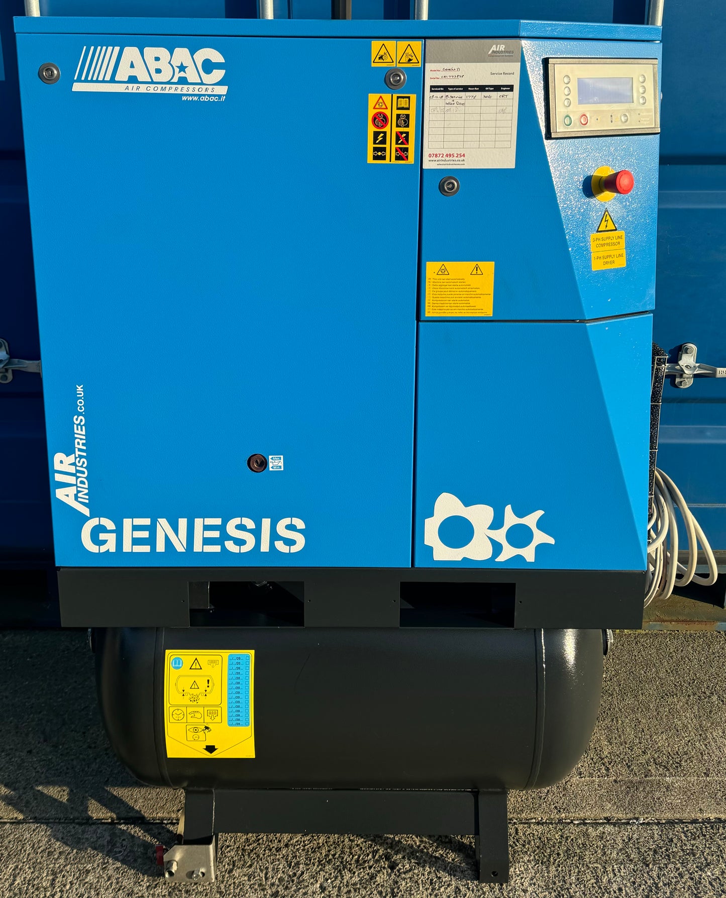 ABAC GENESIS 11 270 Receiver Mounted Rotary Screw Compressor + Dryer (11.0kW, 59CFM)