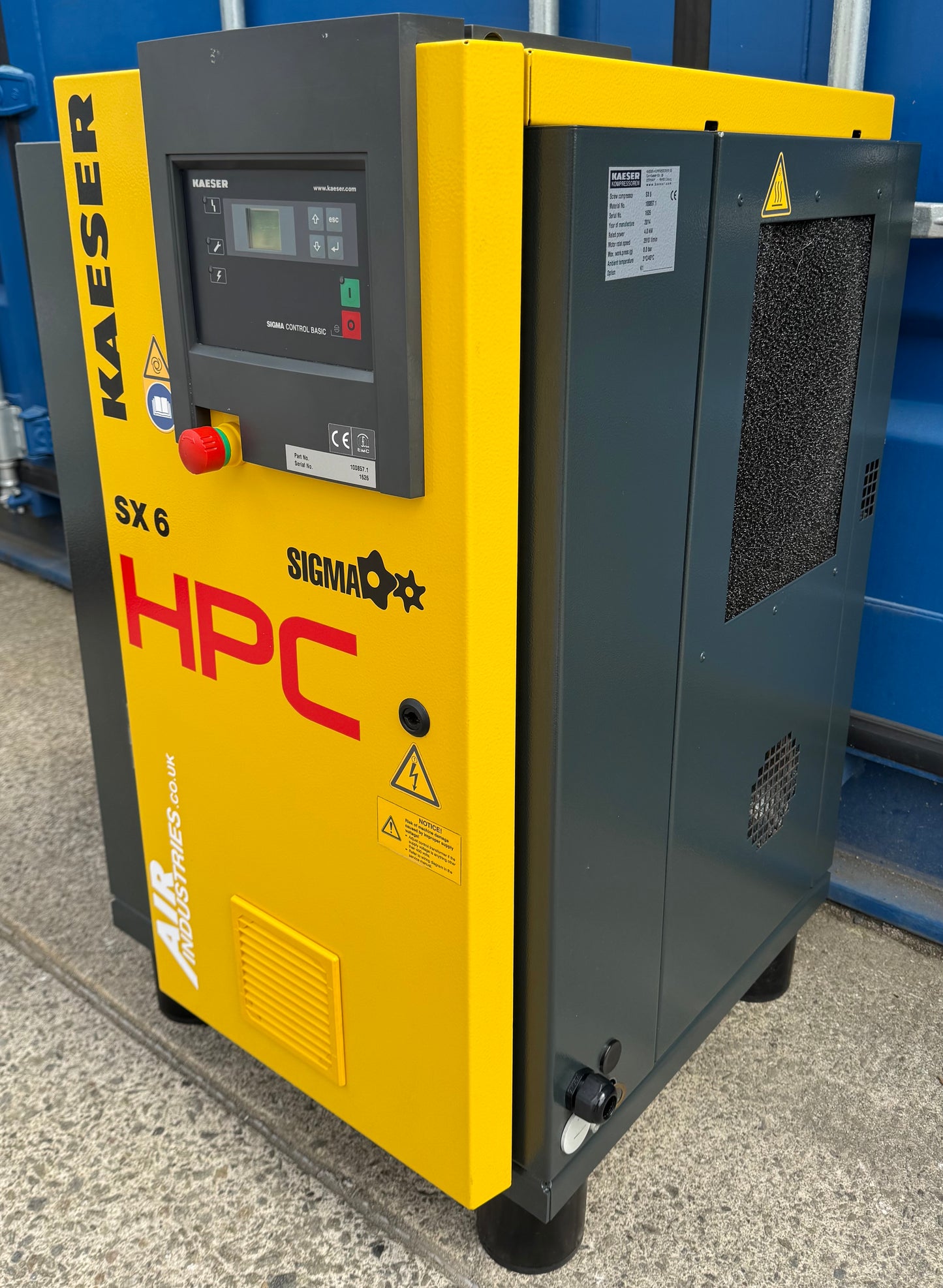 HPC / Kaeser SX6 Rotary Screw Compressor (4.0Kw, 21CFM, 8Bar, 116psi)