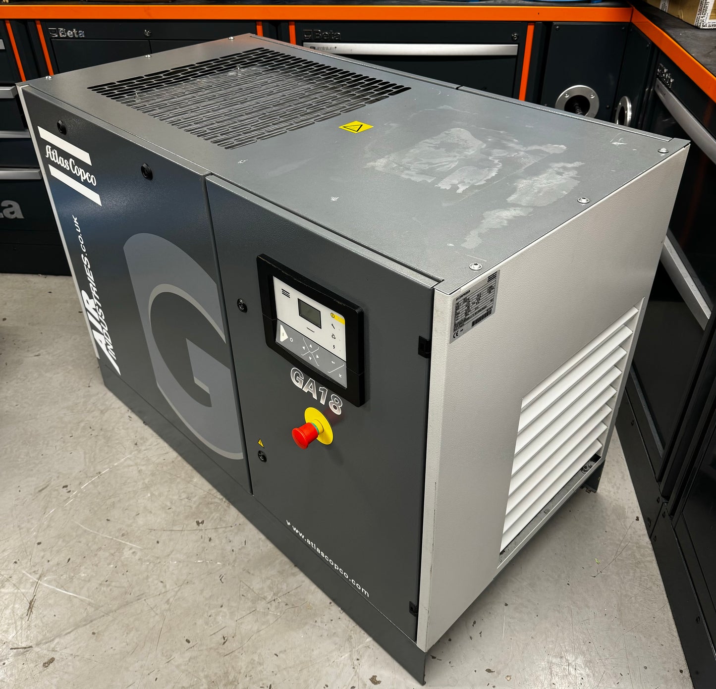 Atlas Copco GA18 Rotary Screw Compressor, 18.5Kw, 111Cfm!