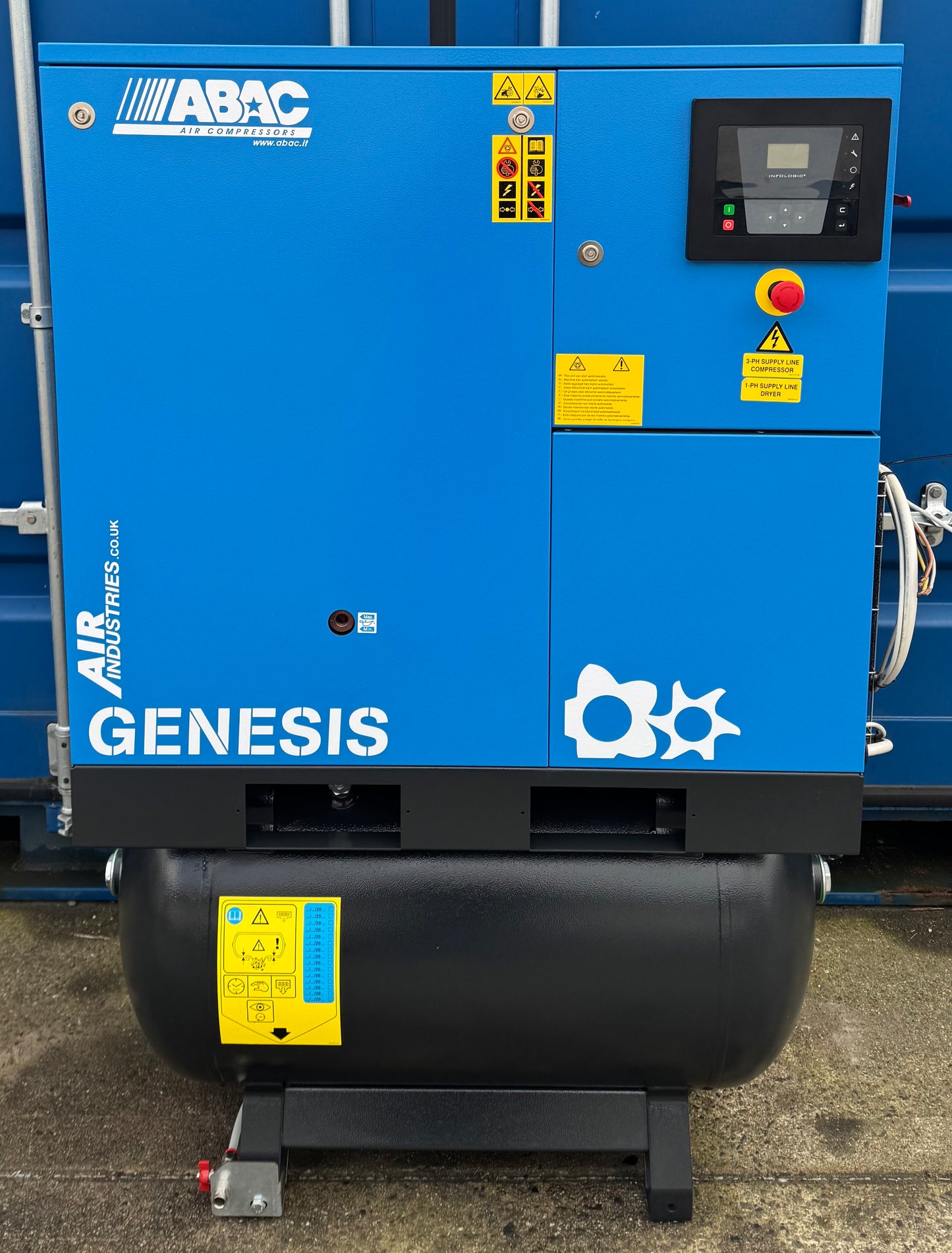 ABAC Genesis 11 Receiver Mounted Rotary Screw Compressor + Dryer! 11Kw, (59Cfm)