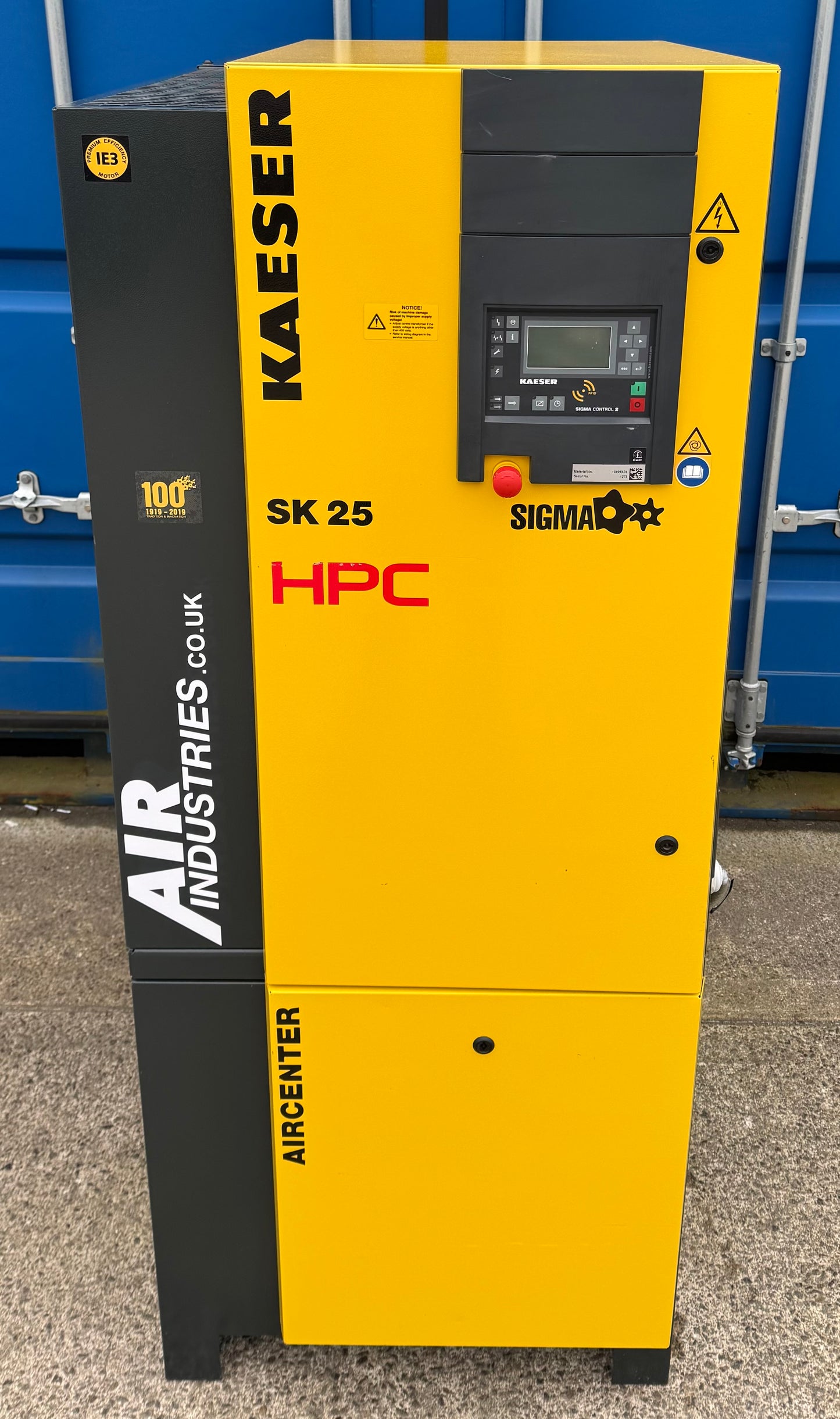 HPC / Kaeser Aircenter 25 Rotary Screw Compressor + Dryer 15Kw, 20Hp, 88.28cfm