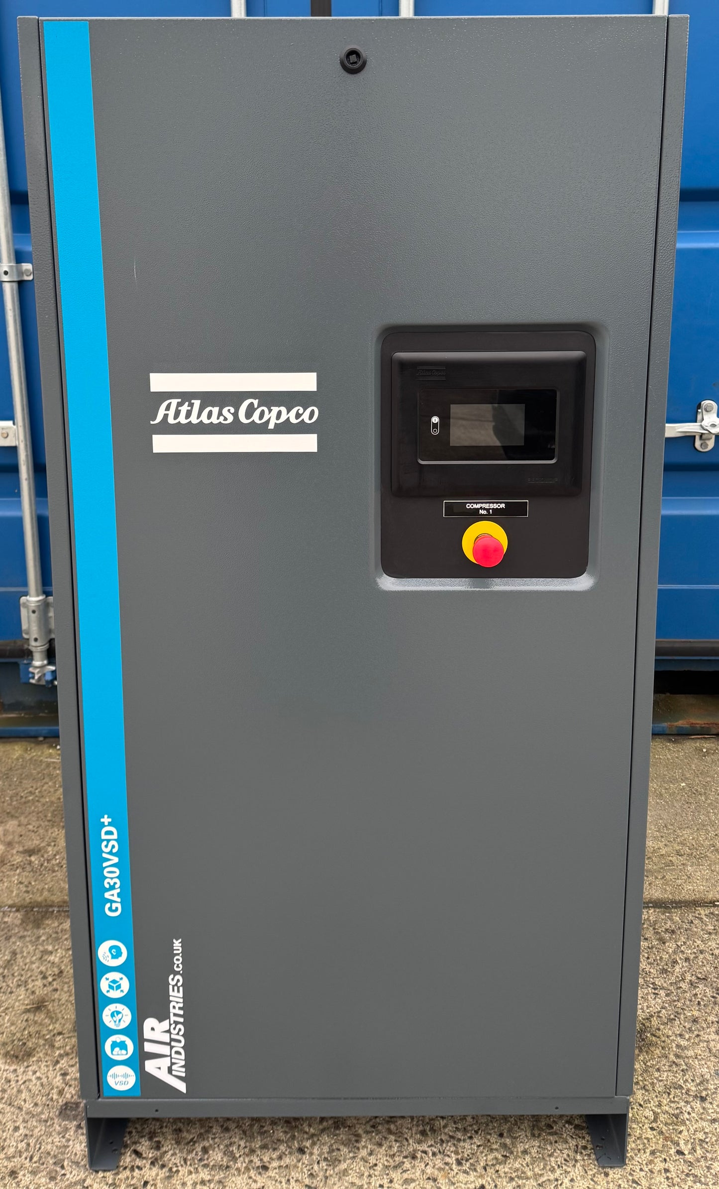 Atlas Copco GA30VSD+ Variable Speed Drive Rotary Screw Compressor, 30Kw, 206cfm!