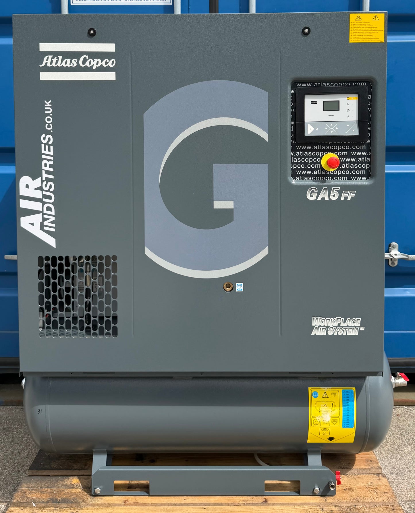 Atlas Copco GA5FF Receiver Mounted Rotary Screw Compressor + Dryer (32Cfm)