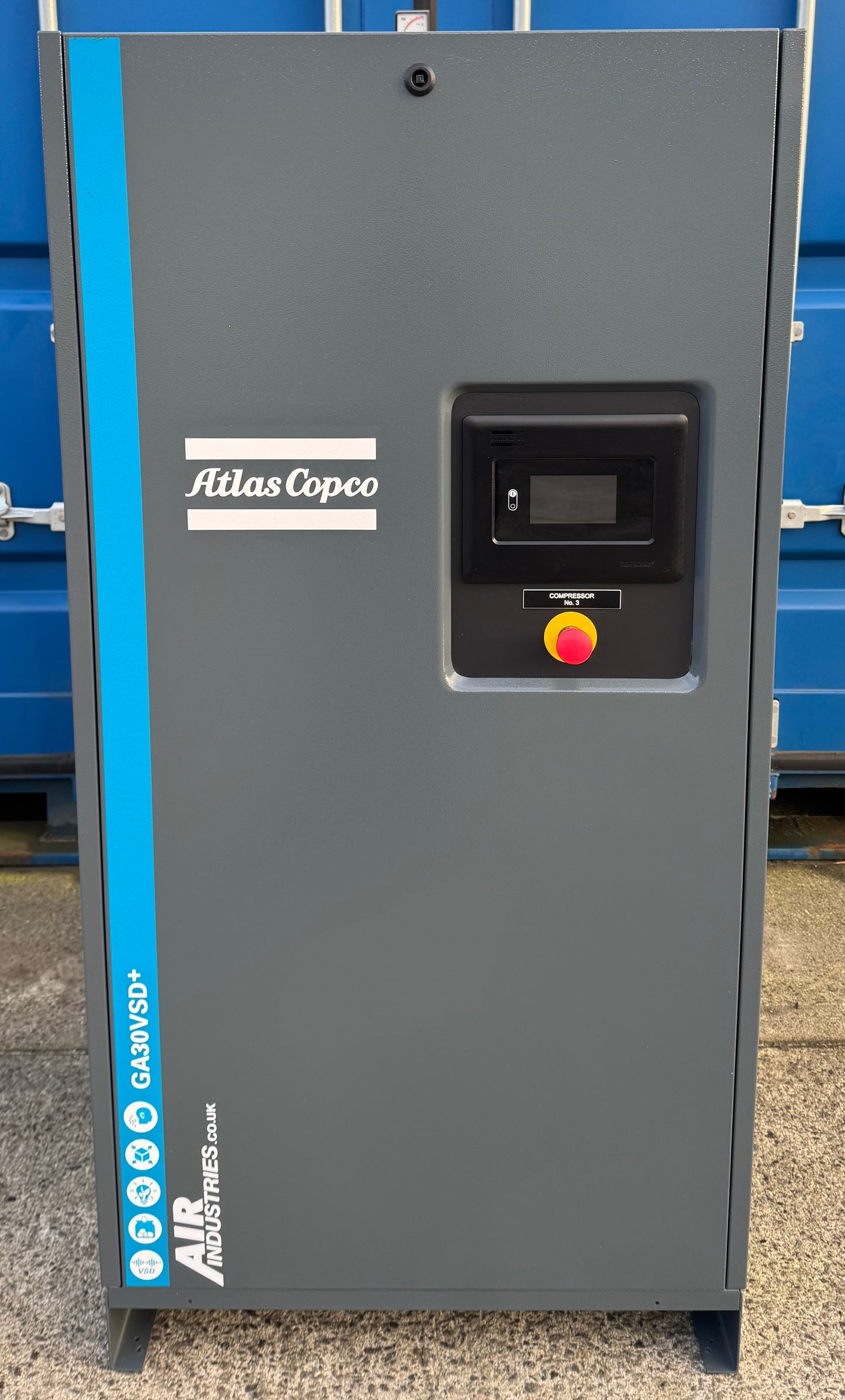 Atlas Copco GA30VSD+ Variable Speed Drive Rotary Screw Compressor, 30Kw, 206cfm!