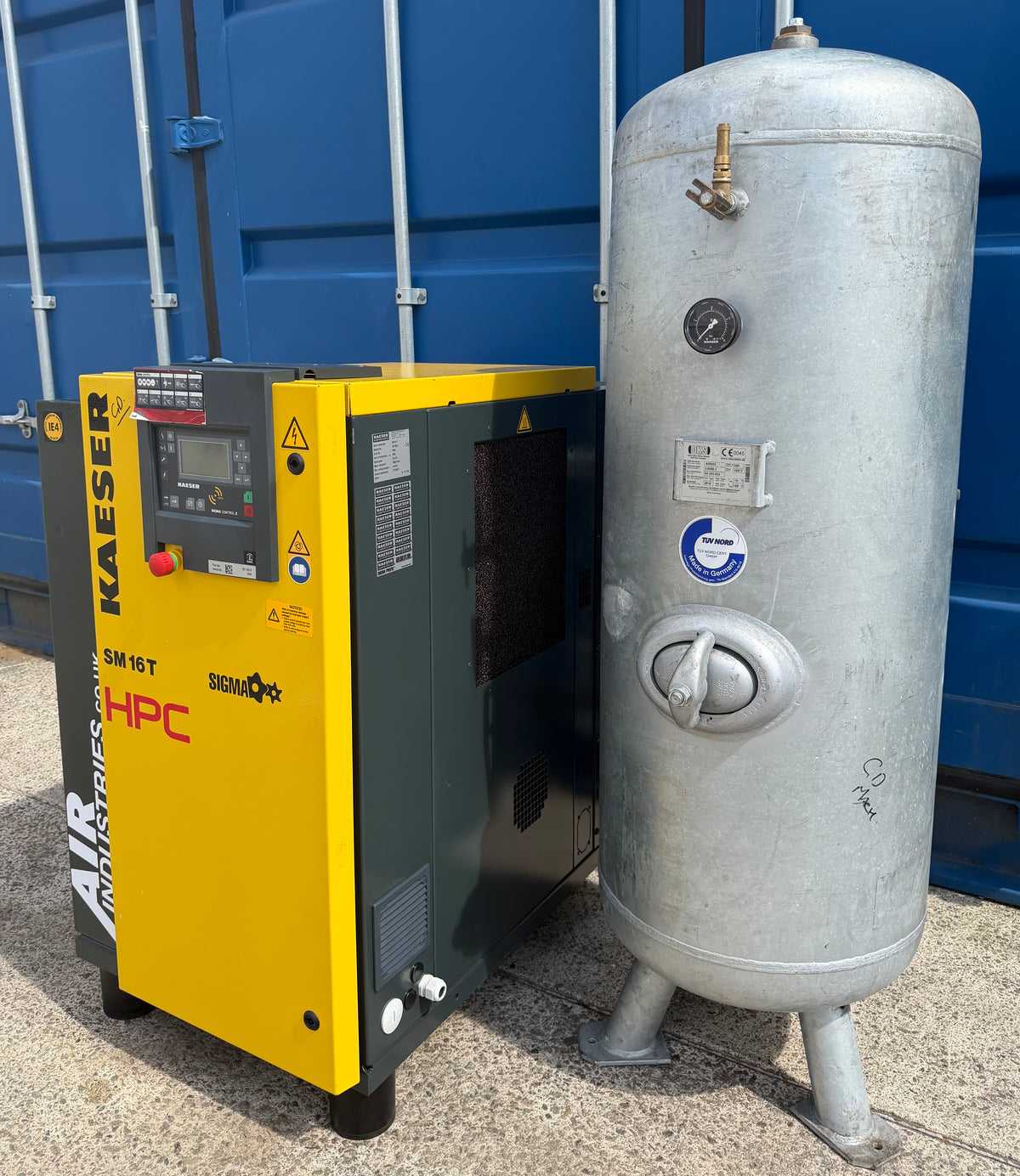 HPC / Kaeser SM16T Rotary Screw Compressor + Receiver + Dryer + Filter 57Cfm!