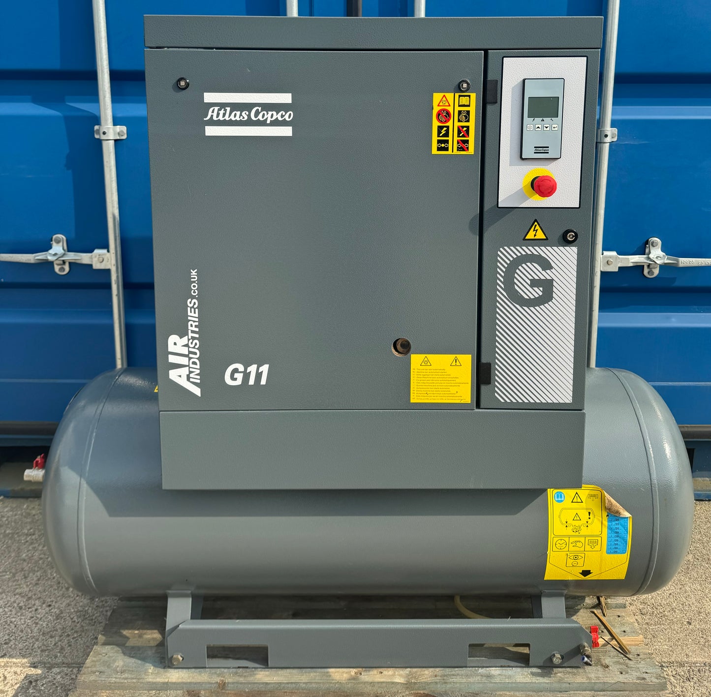 Atlas Copco G11 Receiver Mounted Rotary Screw Compressor (51CFM, 11Kw, 15HP)