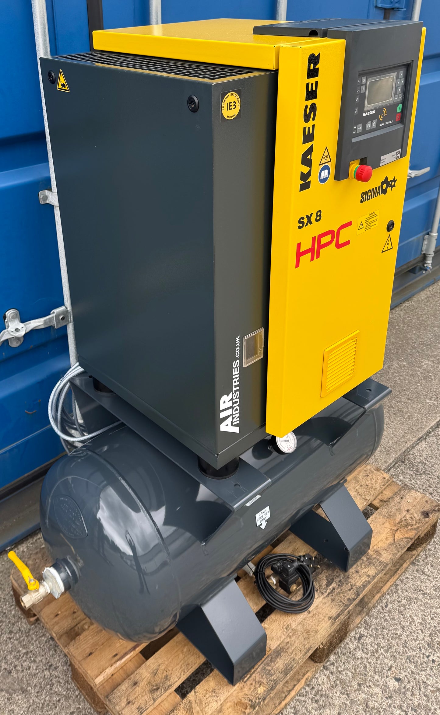HPC / Kaeser SX8 Receiver Mounted Rotary Screw Compressor 5.5Kw, 28cfm! 8bar!