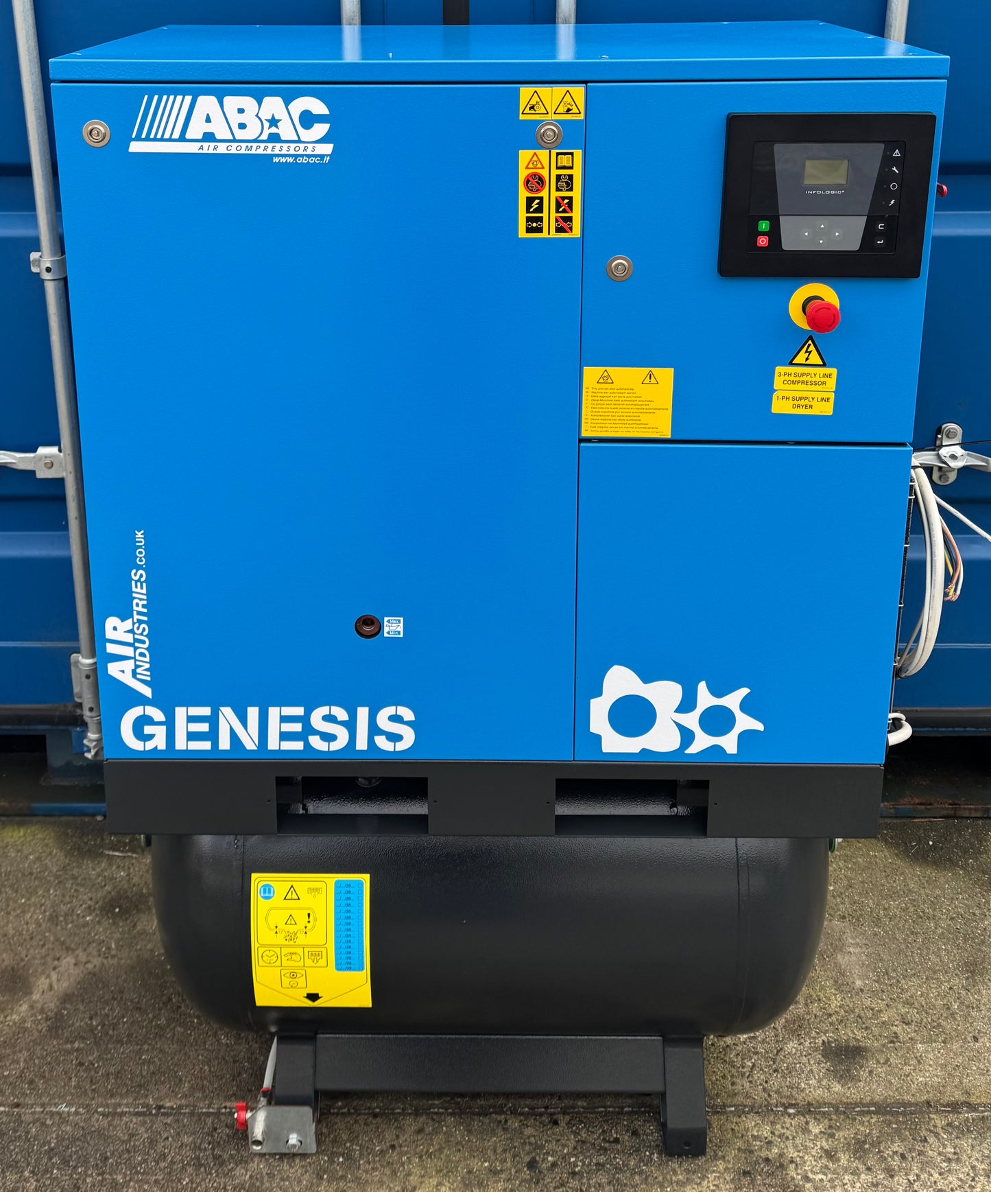 ABAC Genesis 11 Receiver Mounted Rotary Screw Compressor + Dryer! 11Kw, (59Cfm)