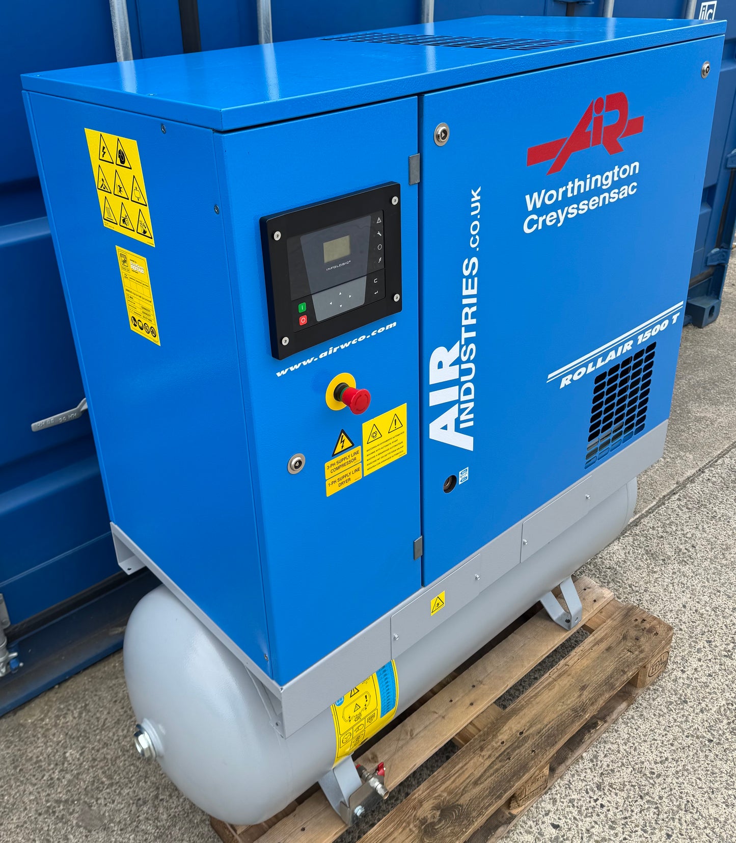 Worthington RLR1500T Receiver Mounted Rotary Screw Compressor + Dryer! 11Kw, (50Cfm)