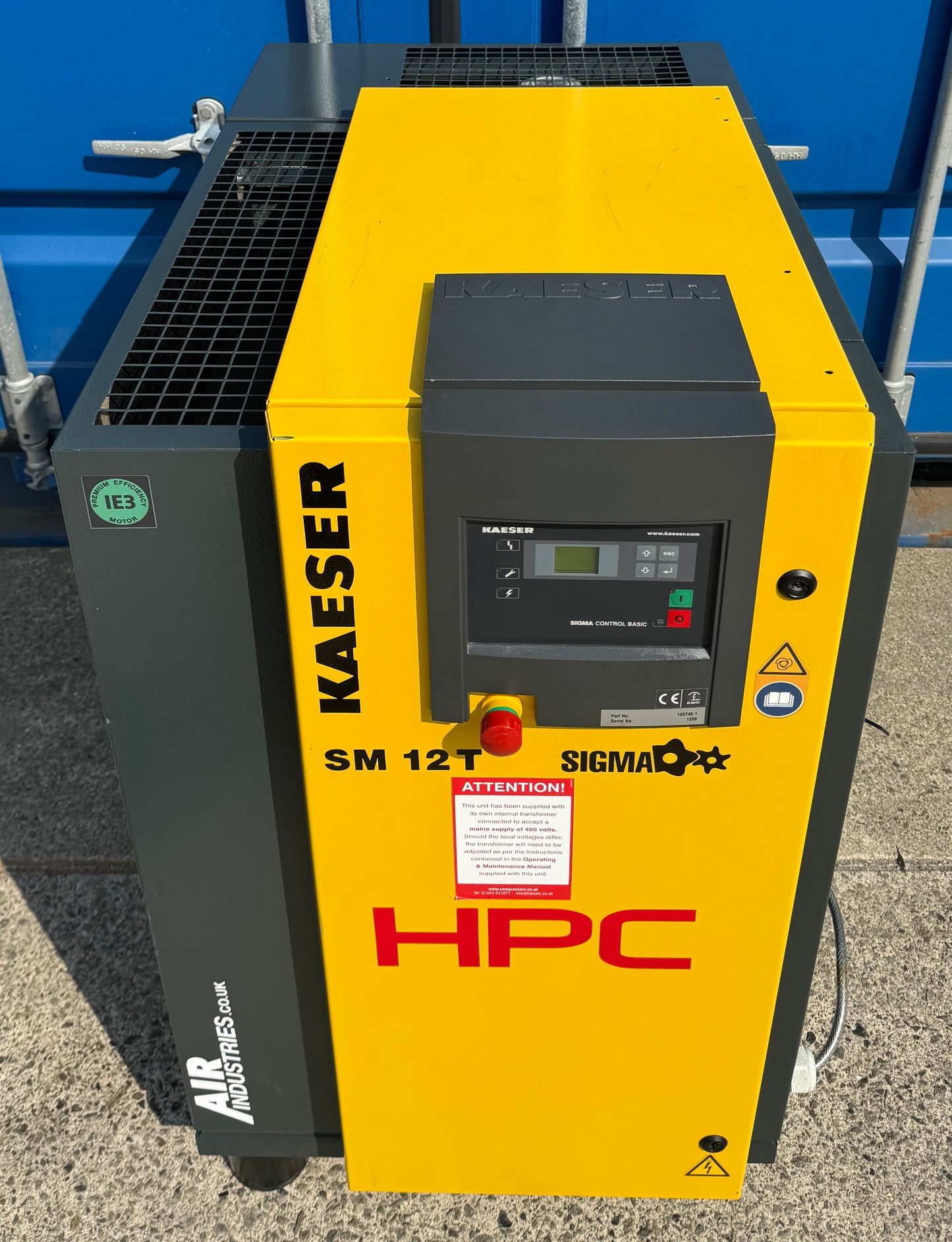 HPC / Kaeser SM12T Floor Mounted Rotary Screw Compressor + Dryer (7.5Kw, 42Cfm)