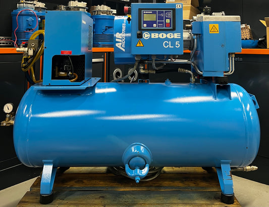 Boge CLD5-270 Rotary Screw Compressor + Dryer 4.0Kw, 5.5Hp, 19CFM!