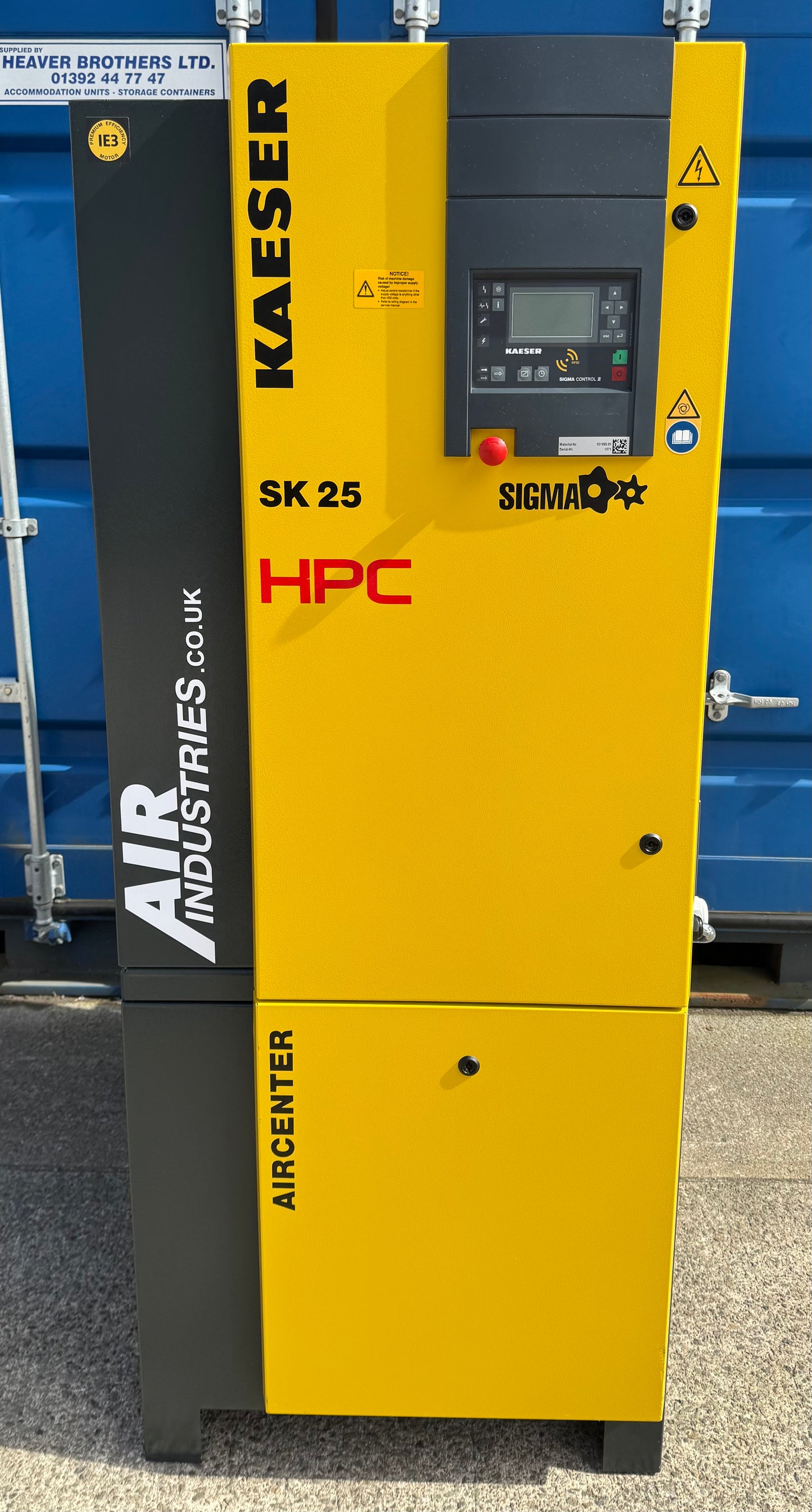 HPC / Kaeser Aircenter 25 Rotary Screw Compressor + Dryer 15Kw, 20Hp, 88.28cfm
