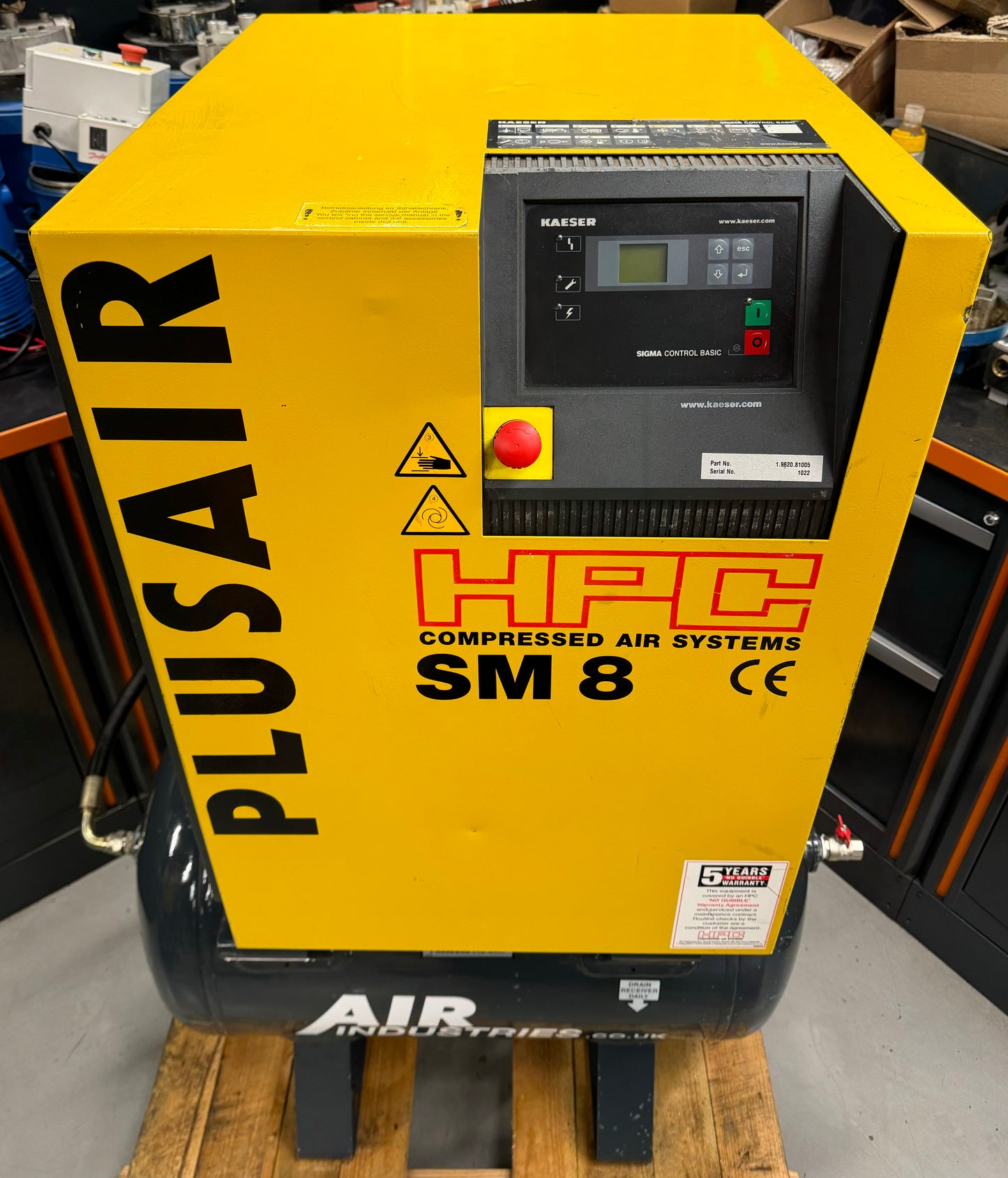 Kaeser / HPC SM8 Receiver Mounted Rotary Screw Compressor (29CFM)