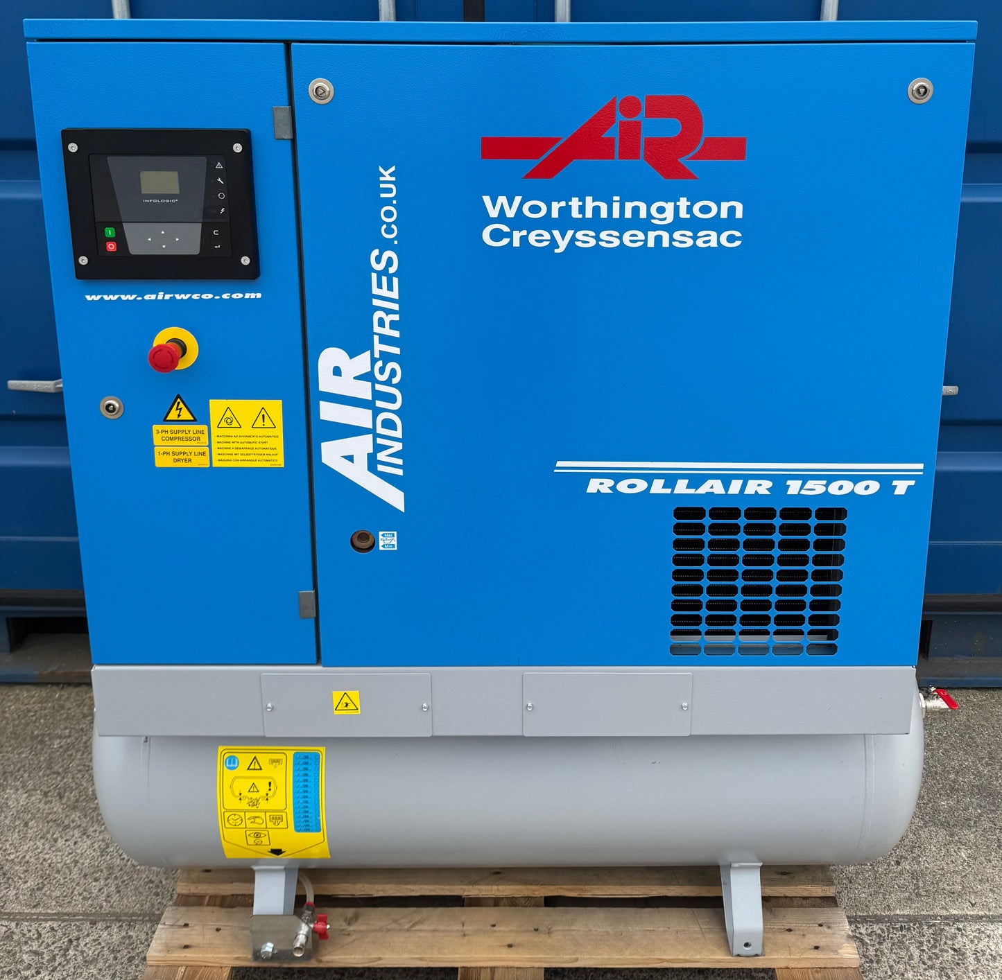 Worthington RLR1500T Receiver Mounted Rotary Screw Compressor + Dryer! 11Kw, (50Cfm)