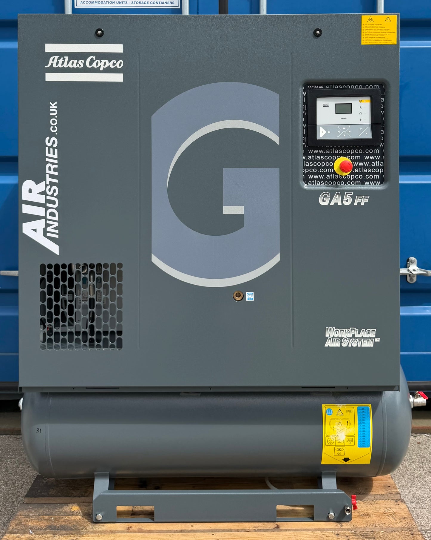 Atlas Copco GA5FF Receiver Mounted Rotary Screw Compressor + Dryer (32Cfm)