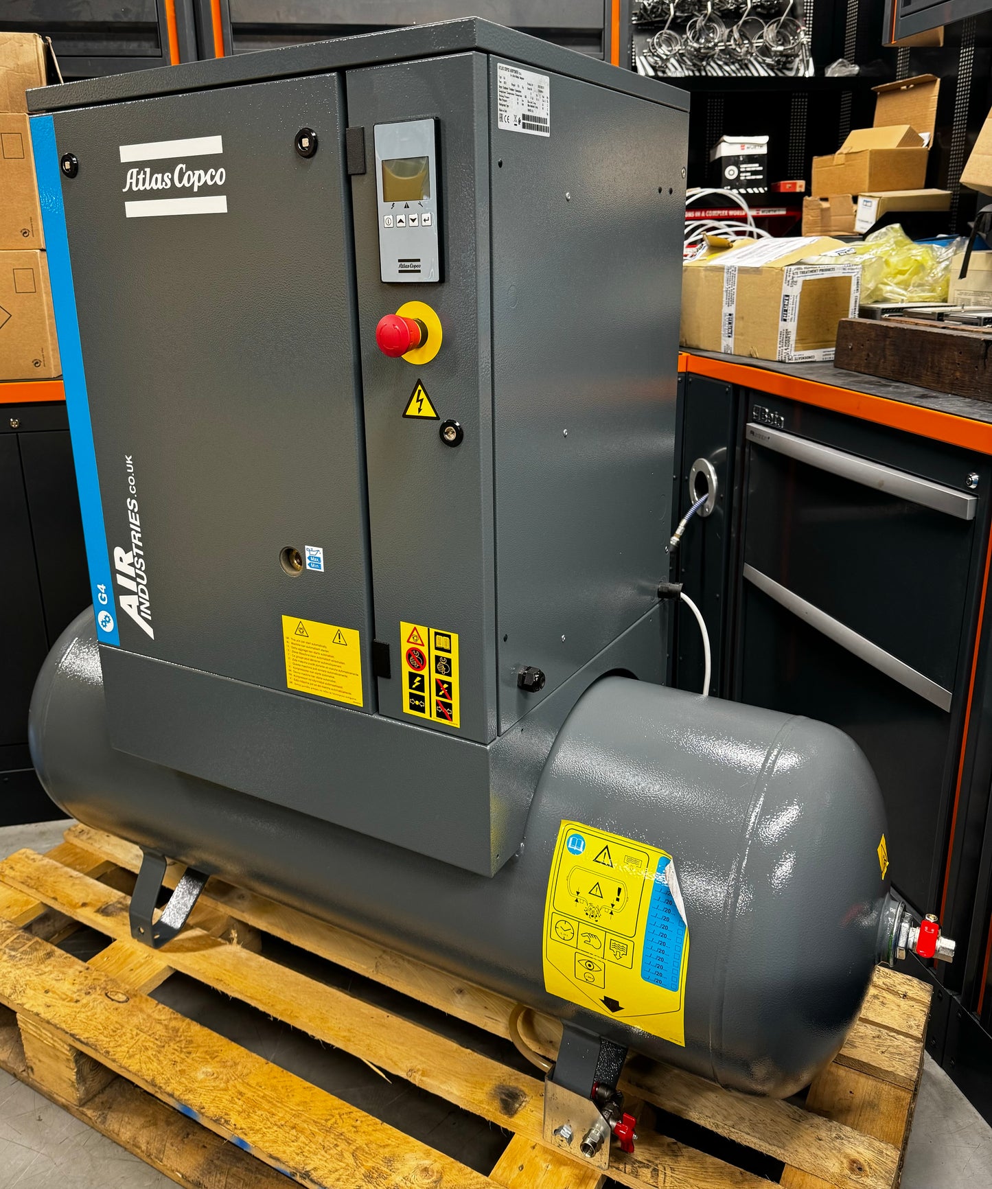 Atlas Copco G4 Receiver Mounted Rotary Screw Compressor (18CFM, 4Kw, 5.5HP)