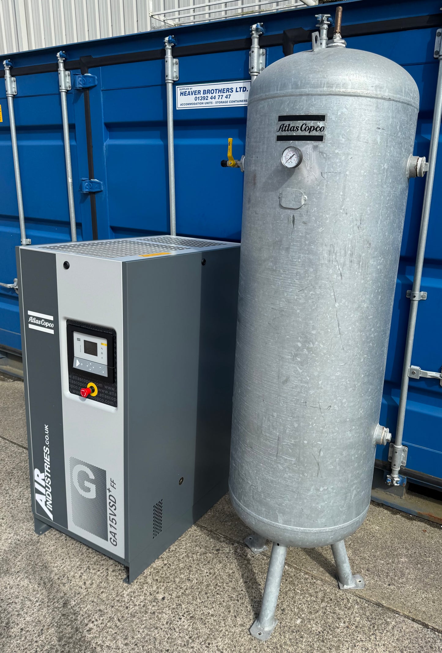 Atlas Copco GA15VSD+FF Variable Speed Rotary Screw Compressor + Dryer + Air Receiver  (88CFM)