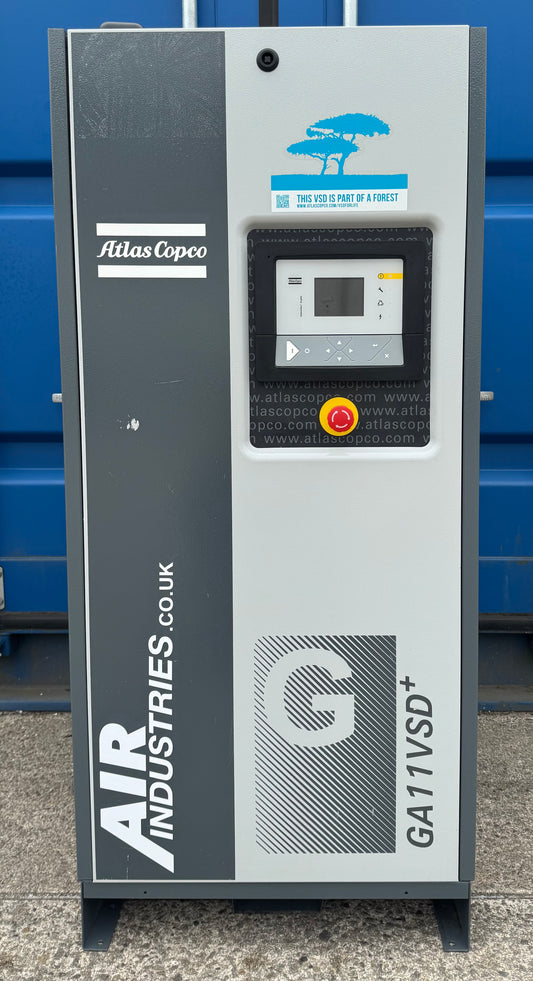 Atlas Copco GA11VSD+ Variable Speed Drive Rotary Screw Compressor (68.8CFM)