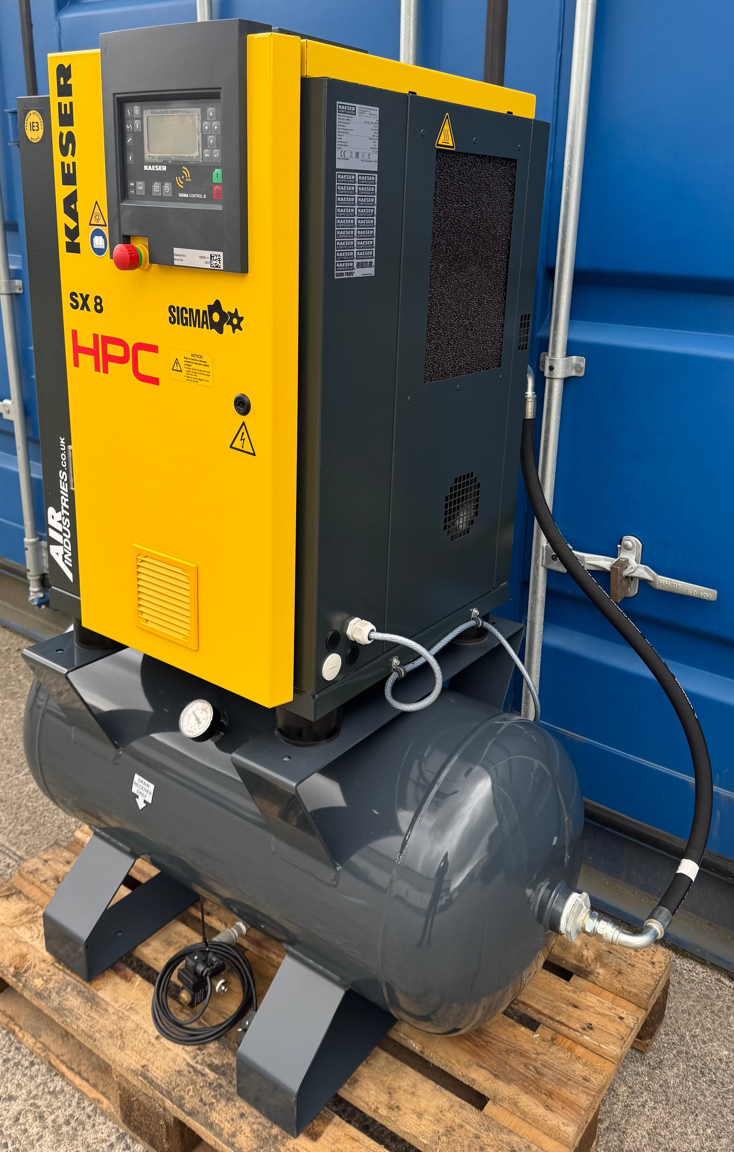HPC / Kaeser SX8 Receiver Mounted Rotary Screw Compressor 5.5Kw, 28cfm! 8bar!