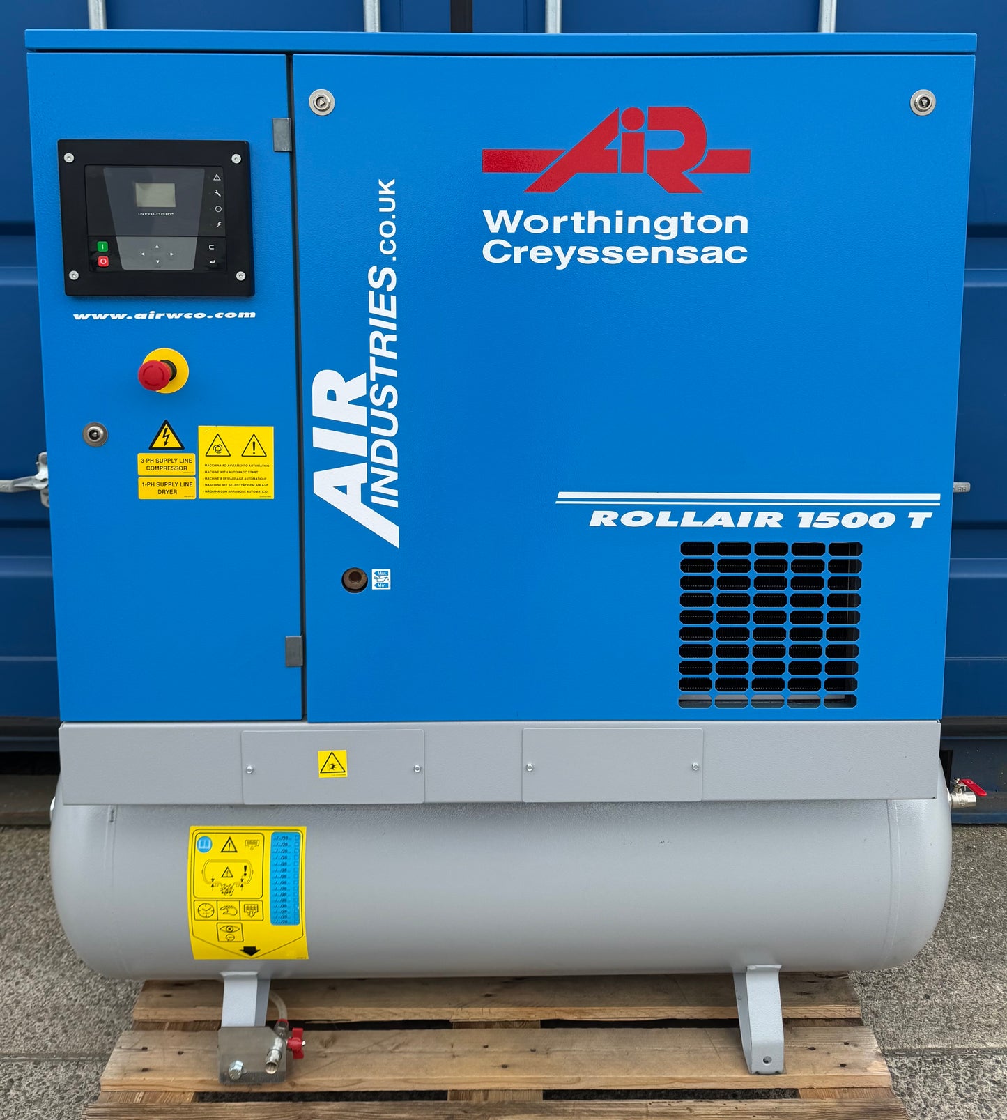 Worthington RLR1500T Receiver Mounted Rotary Screw Compressor + Dryer! 11Kw, (50Cfm)