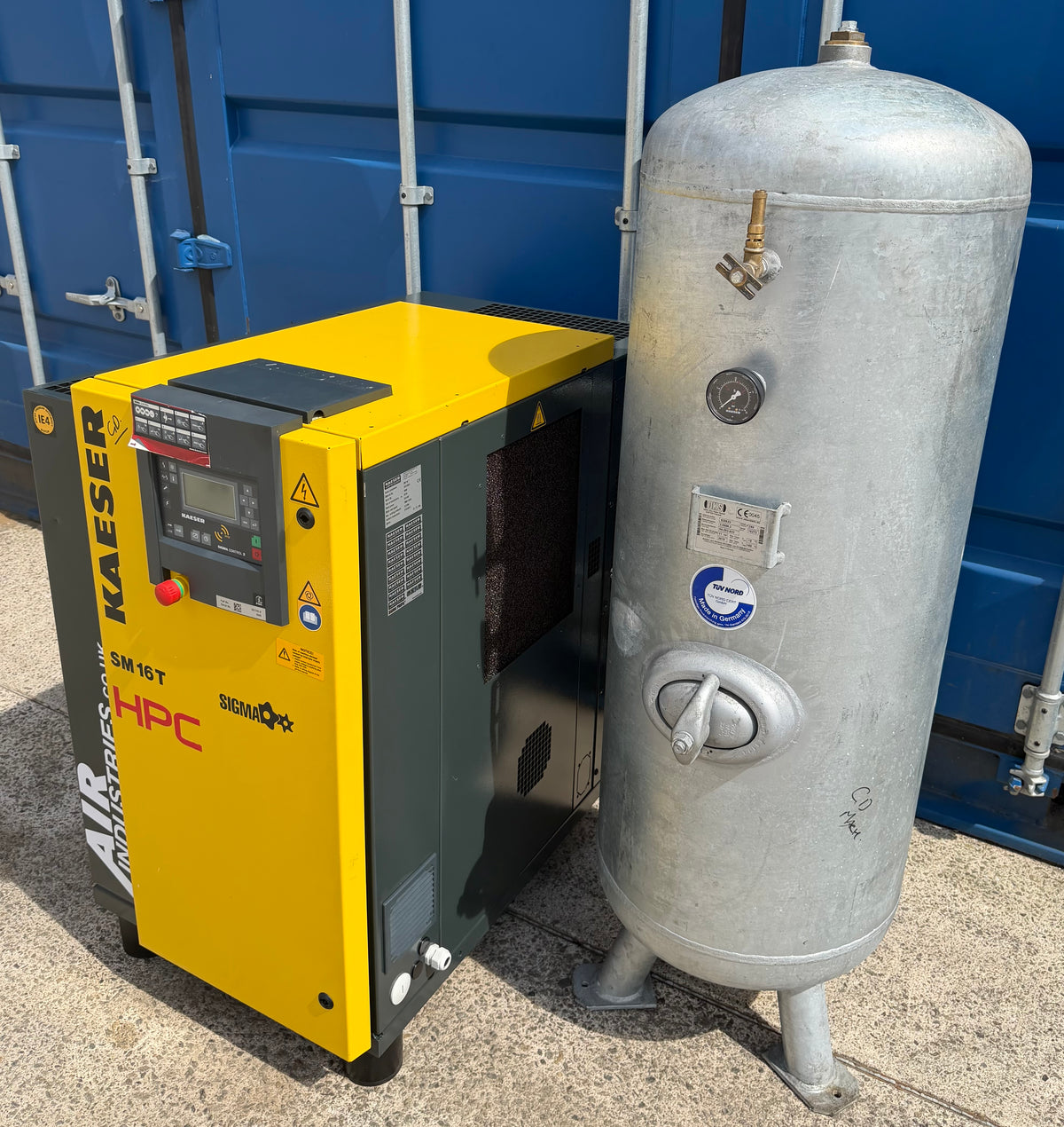 HPC / Kaeser SM16T Rotary Screw Compressor + Receiver + Dryer + Filter 57Cfm!