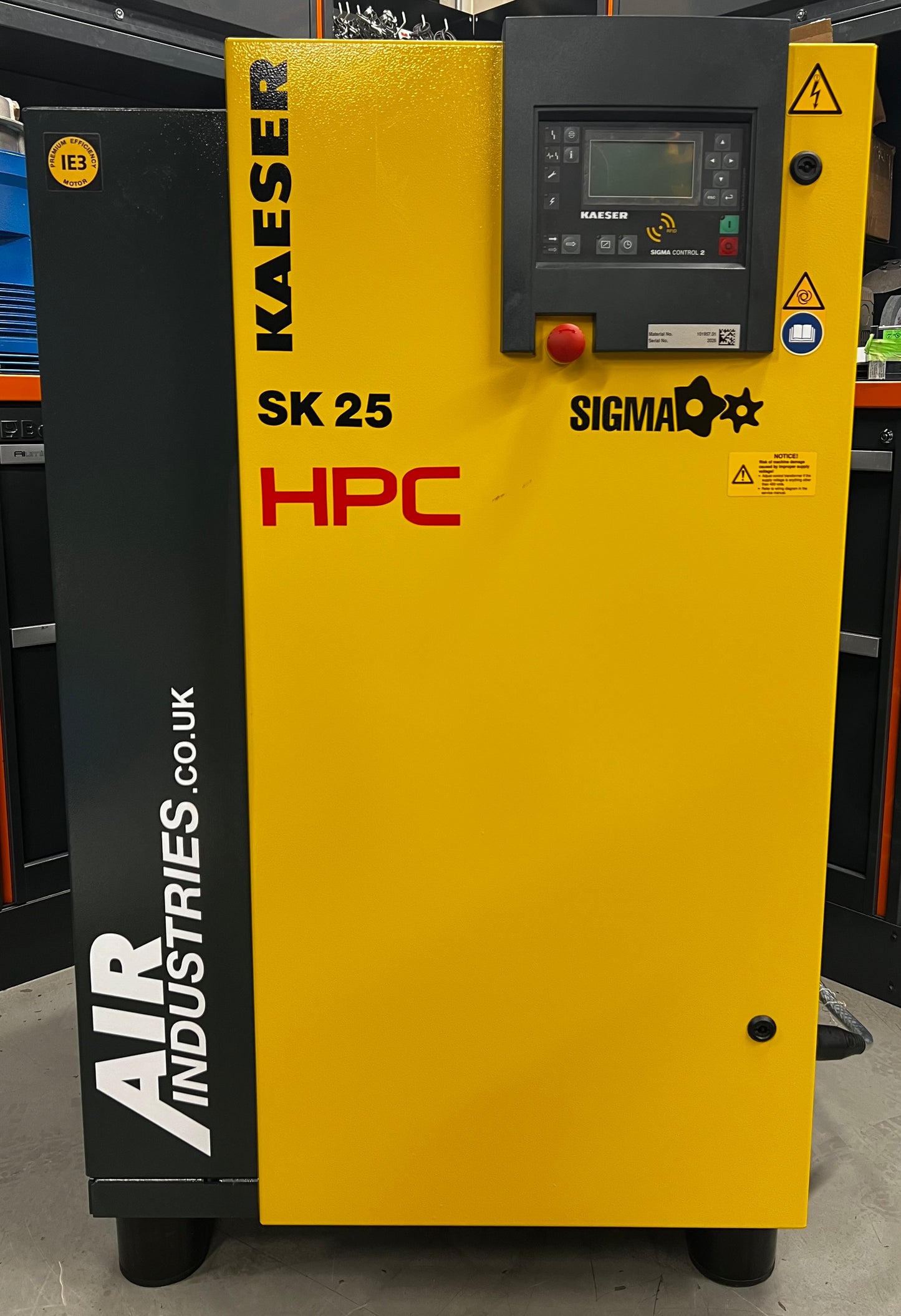 HPC / Kaeser SK25 Rotary Screw Compressor (15Kw, 20HP, 88.28CFM, 8Bar)