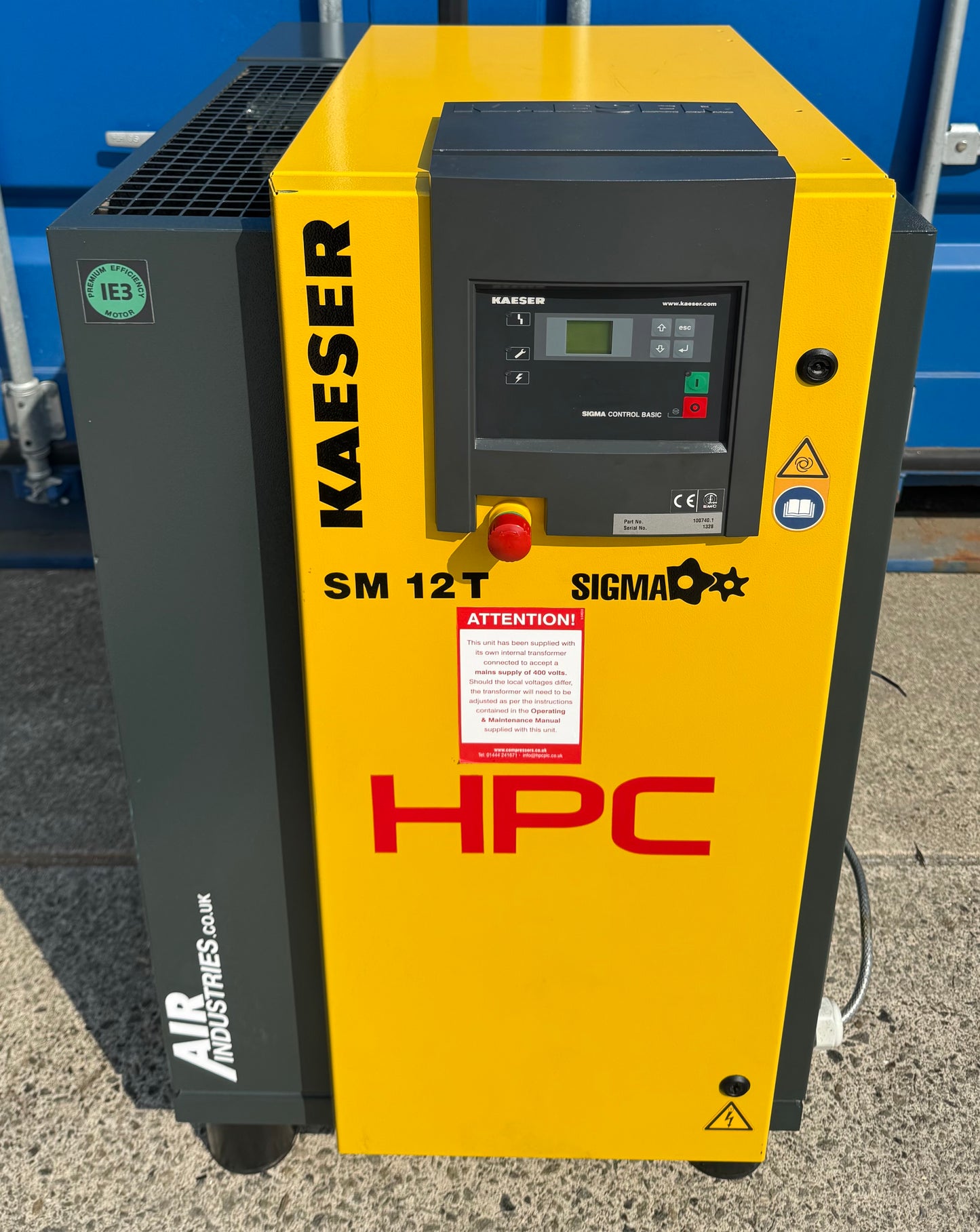 HPC / Kaeser SM12T Floor Mounted Rotary Screw Compressor + Dryer (7.5Kw, 42Cfm)
