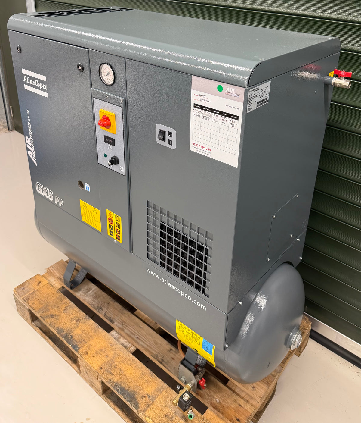 Atlas Copco GX5FF Receiver Mounted Rotary Screw Compressor With Dryer!