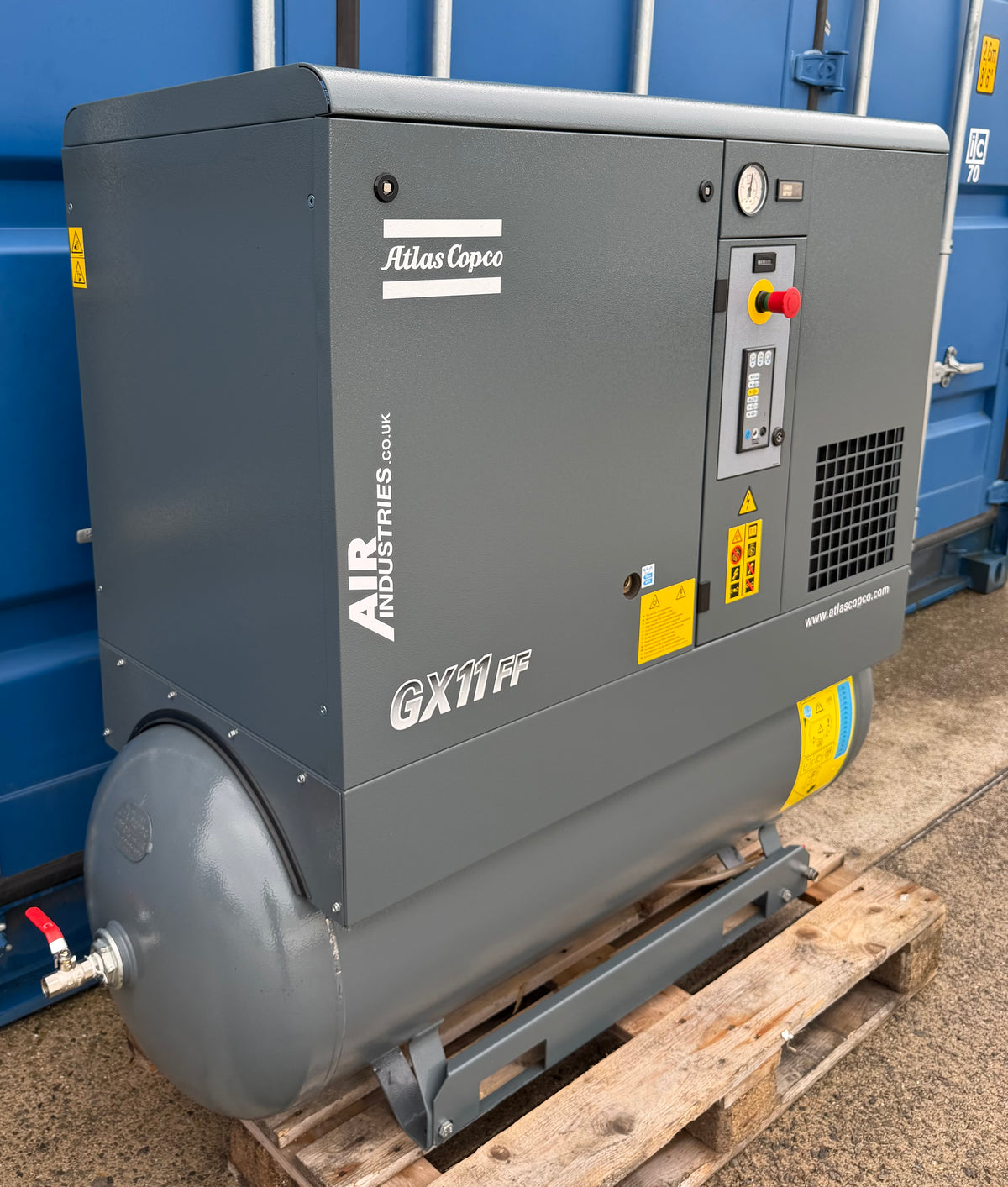 Atlas Copco GX11FF Receiver Mounted Rotary Screw Compressor + Dryer, 11Kw, 57cfm