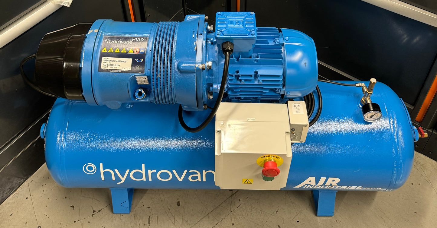 Hydrovane HV02 Receiver Mounted Rotary Vane Compressor (400v Three Phase)