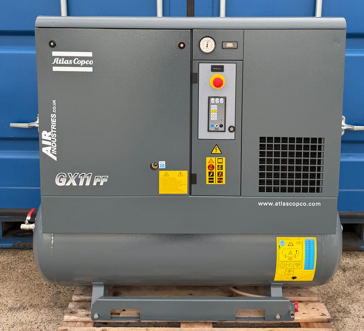 Atlas Copco GX11FF Receiver Mounted Rotary Screw Compressor + Dryer, 11Kw, 57cfm